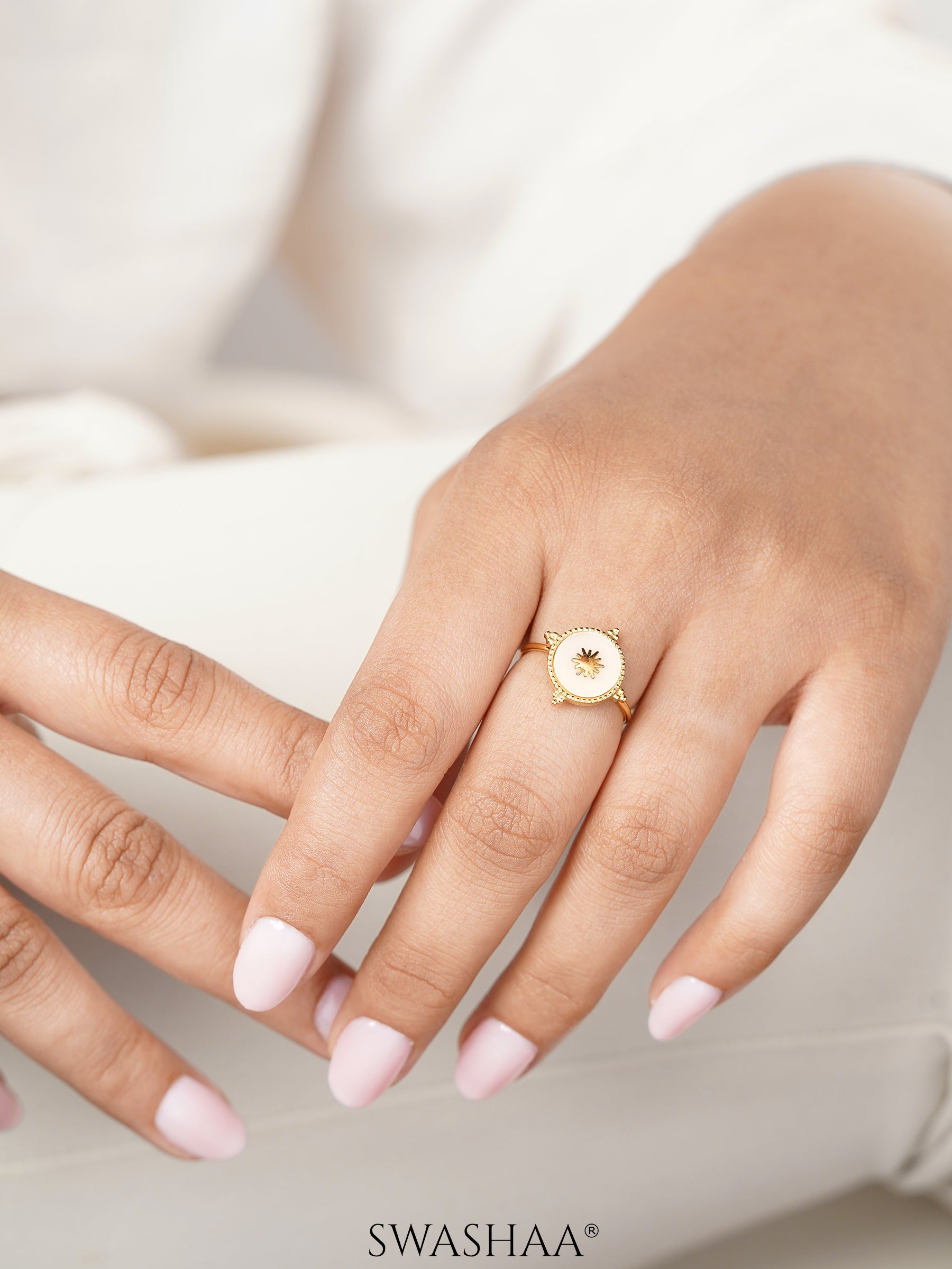 Domicia Sun 18K Gold Plated Ring