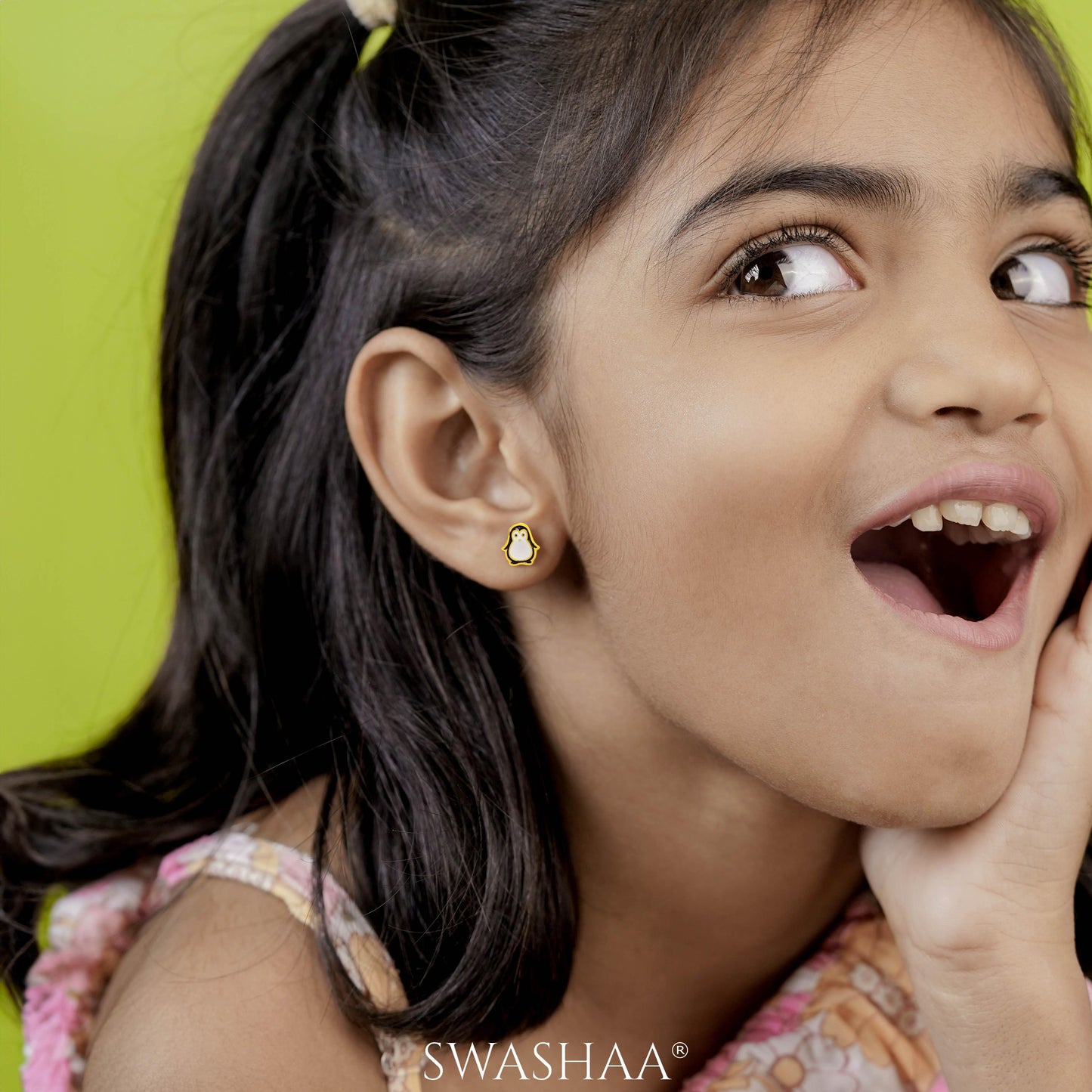 Doopy Penguin 18K Gold Plated Kid's Earrings