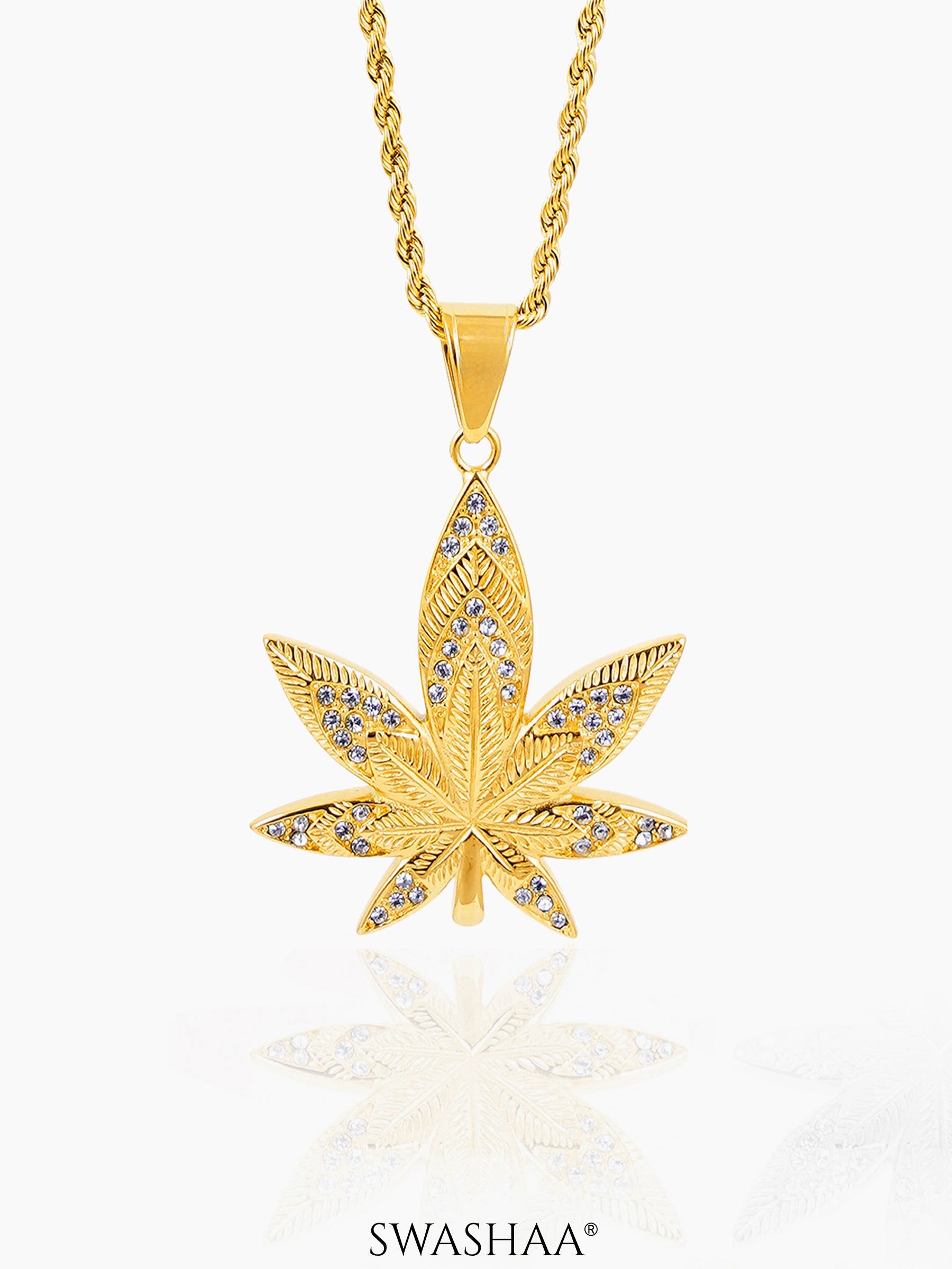 Dope Leaf 18K Gold Plated Men's Chain Pendant 18K Gold Plated