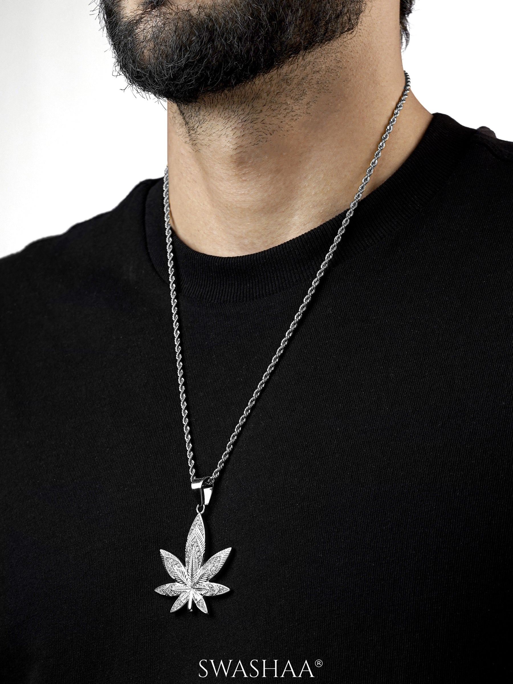 Dope Leaf 18K Gold Plated Men's Chain Pendant