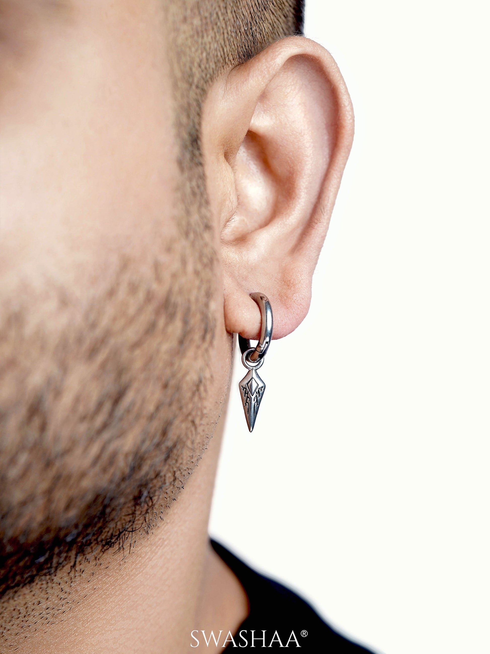 Draven Dagger Dangle Men's Hoop Earrings