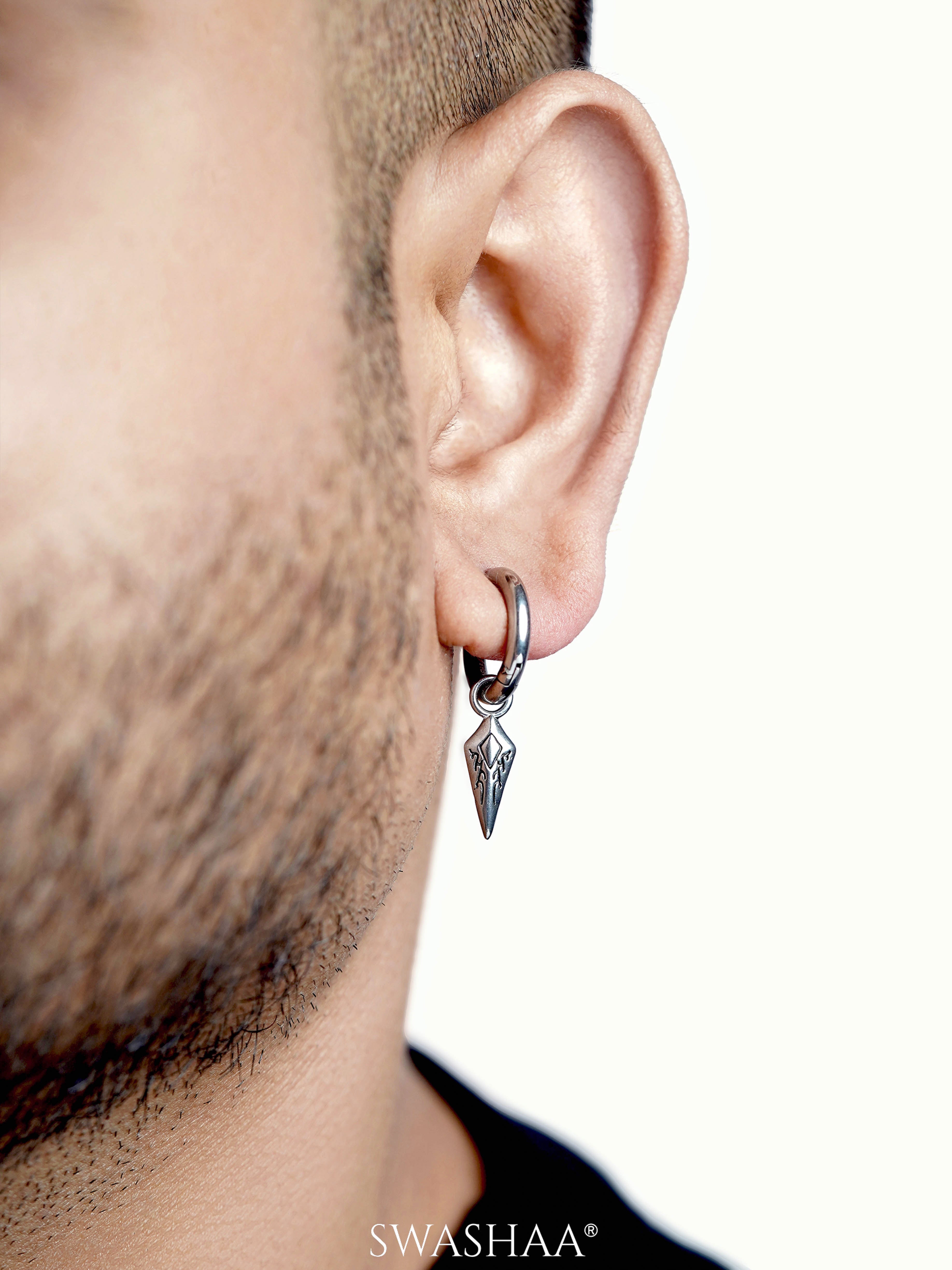 Draven Dagger Dangle Men's Hoop Earrings
