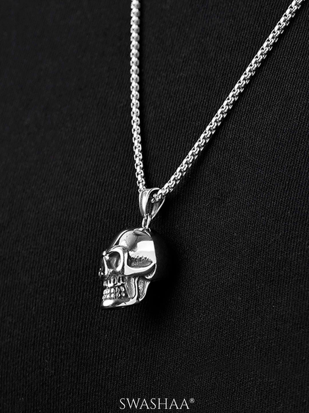 Draz Hollow Skull Men's Chain Pendant