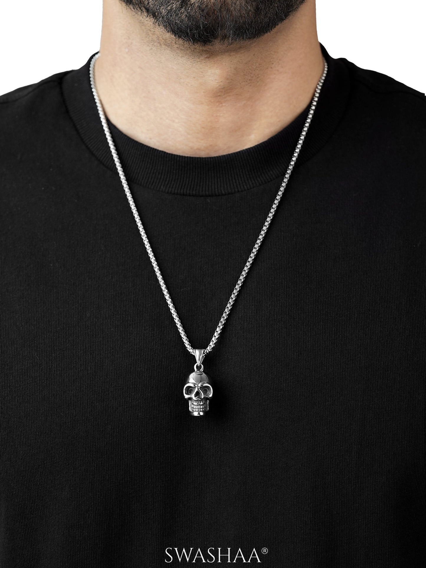 Draz Hollow Skull Men's Chain Pendant