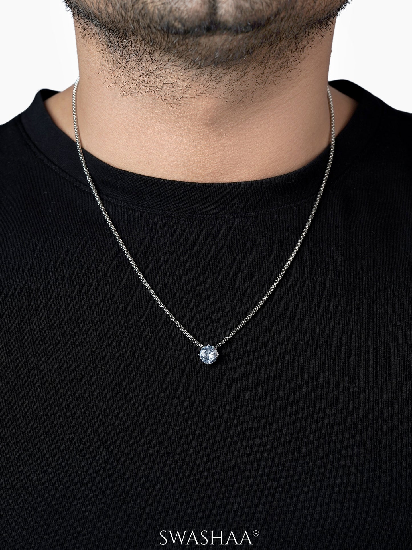 Drevan Solitaire Men's Chain Pendant