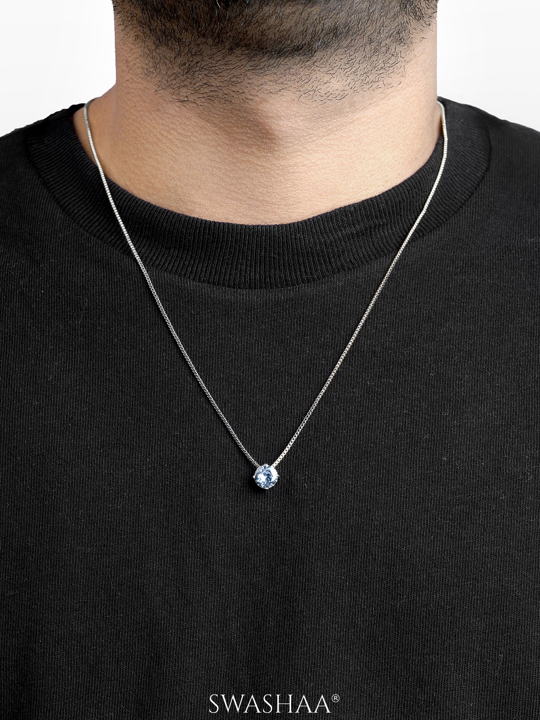 Drevan Solitaire Men's Chain Pendant