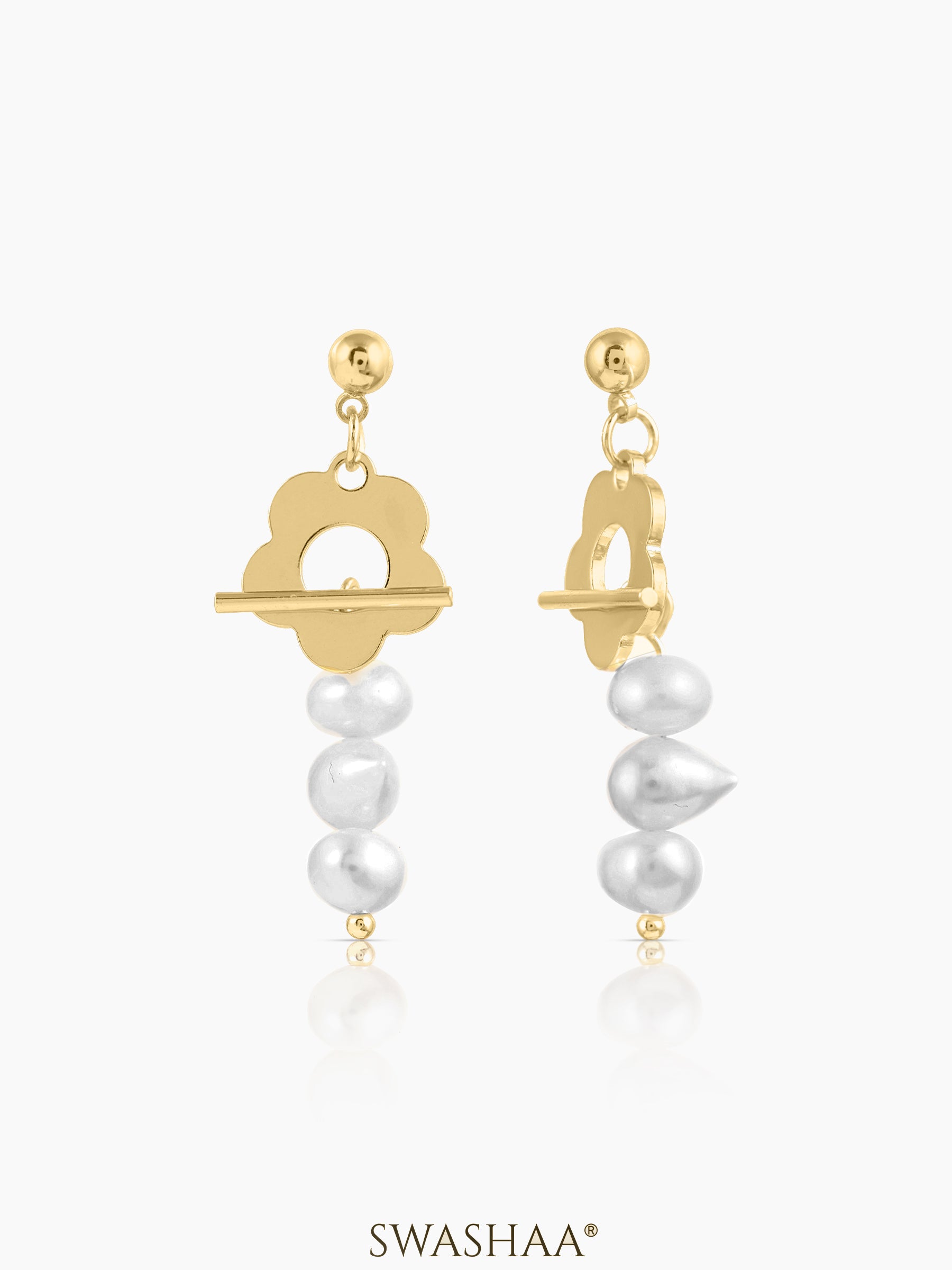 Dunsmuir Pearl 18K Gold Plated Earrings Gold