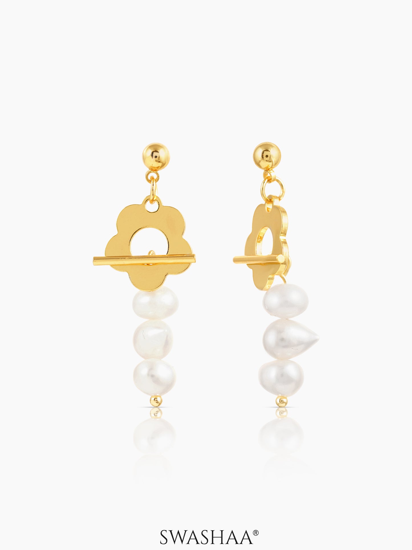 Dunsmuir Pearl 18K Gold Plated Earrings Gold