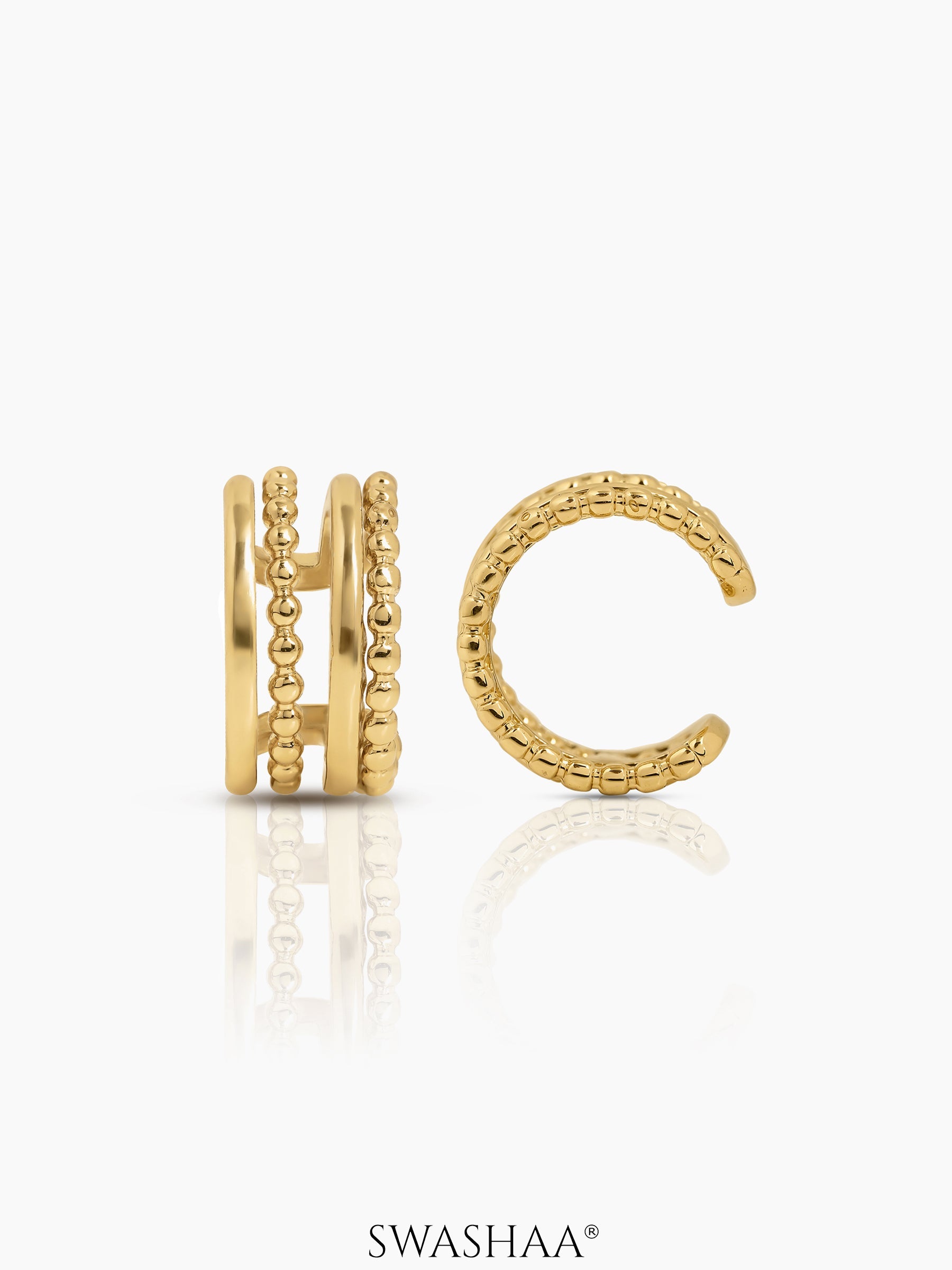 Eiran Multilayered Ear Cuffs 18K Gold Plated