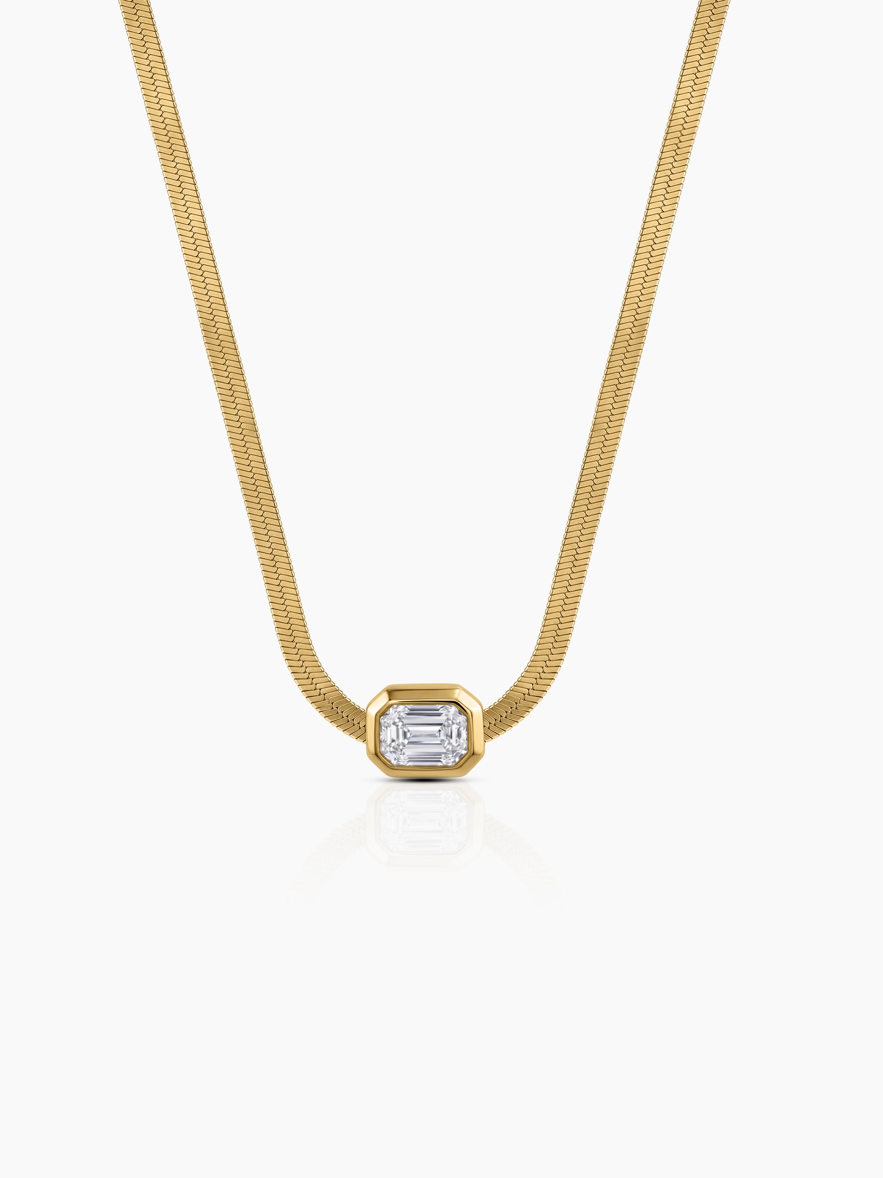 Elara Solitaire 18K Gold Plated Snake Chain Necklace Gold