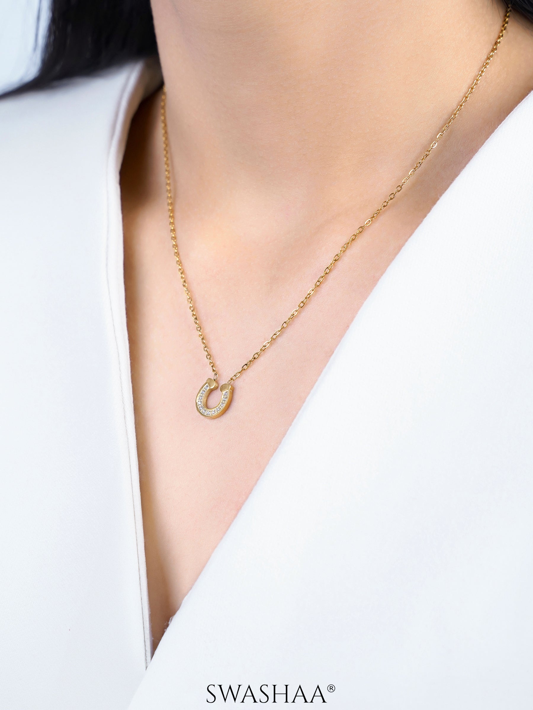 Elari Horseshoe 18K Gold Plated Necklace