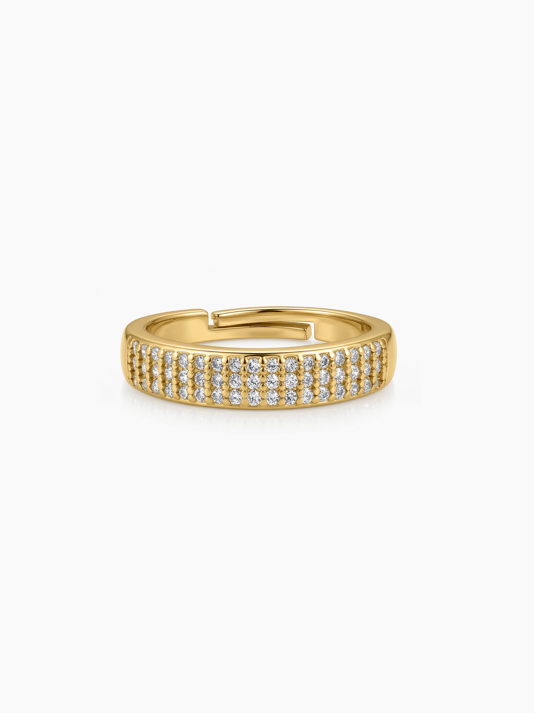 Elarva Triple Diamond 18K Gold Plated Women's Ring