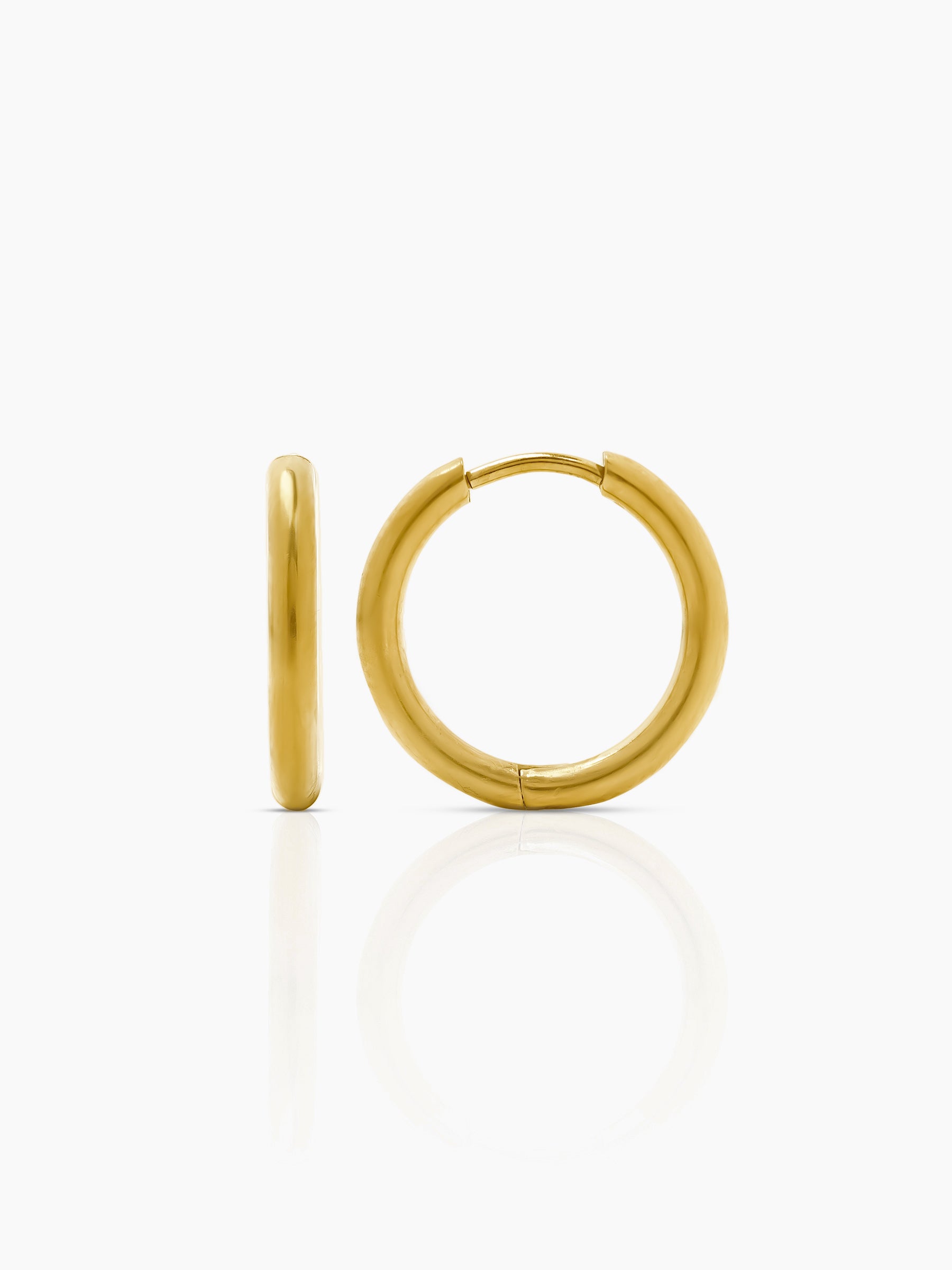 Elco 18K Gold Plated Men's Hoop Earrings Gold
