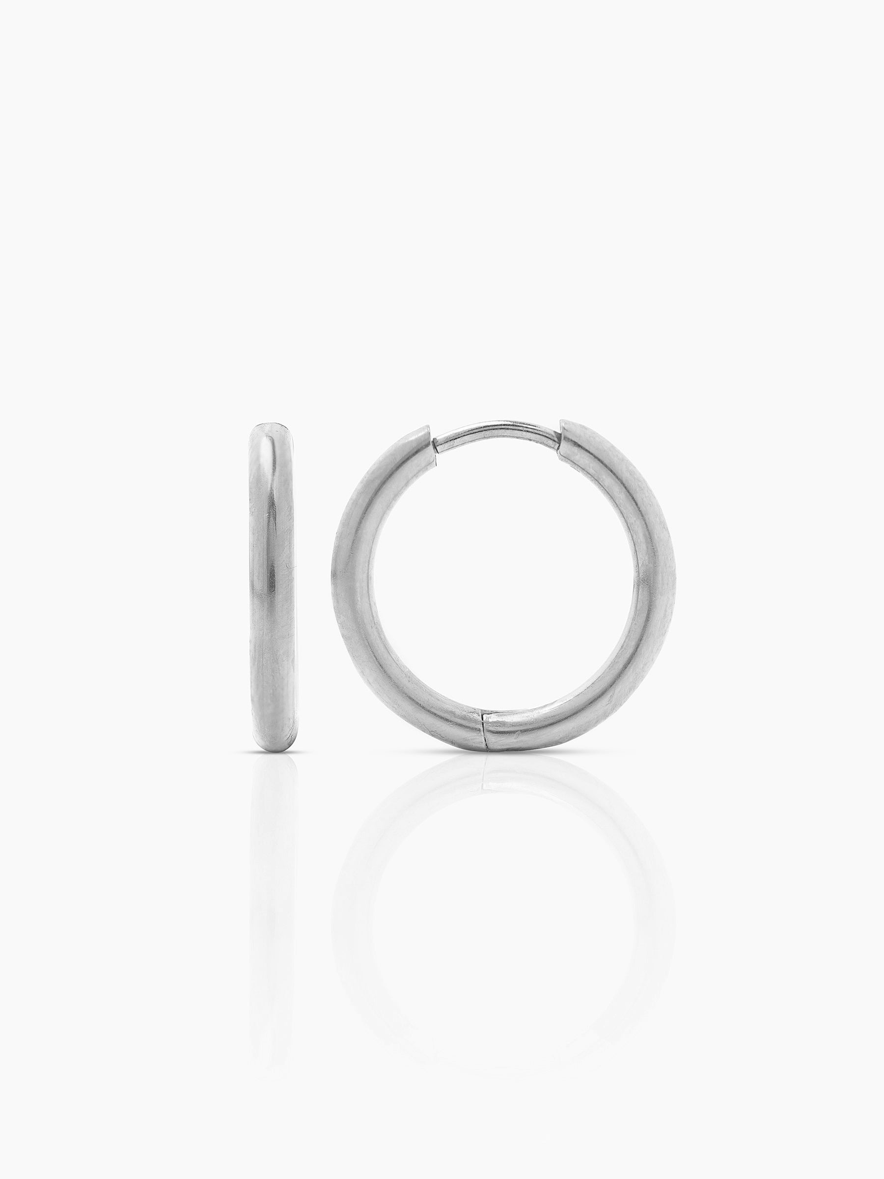 Elco Silver Men's Hoop Earrings Silver