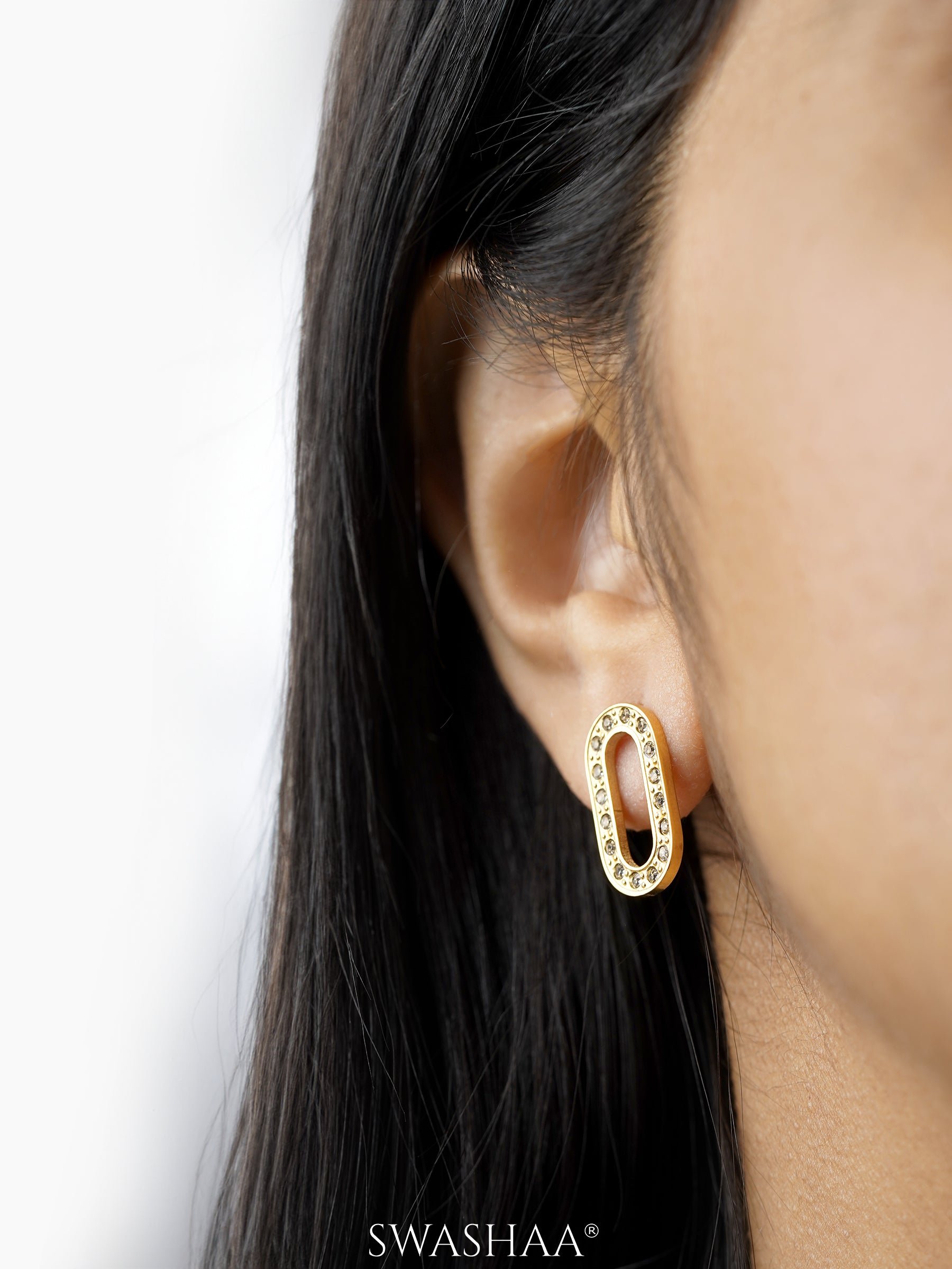 Elin Diamond 18K Gold Plated Women's Stud Earrings