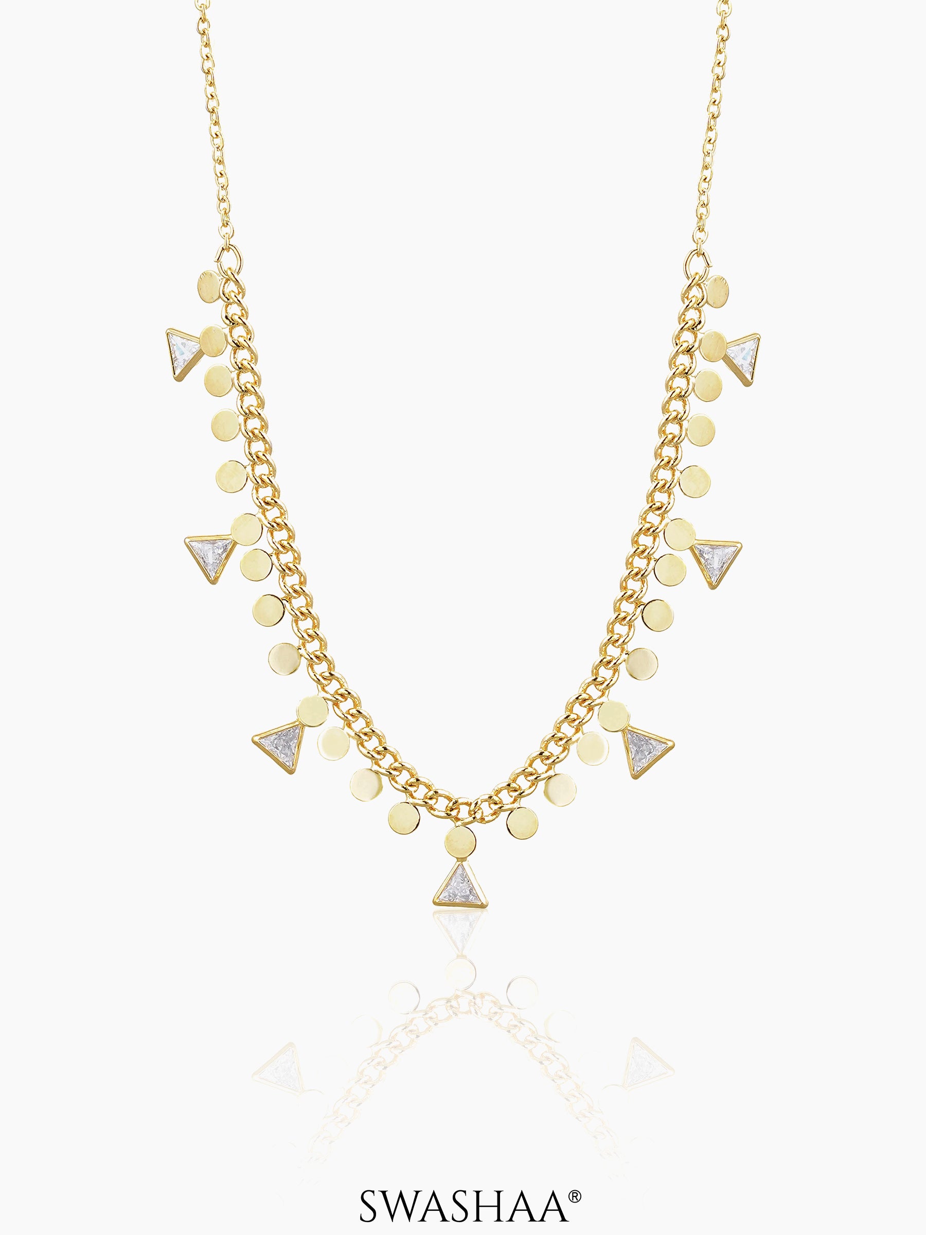 Ella Triangle Crystal 18K Gold Plated Choker Gold