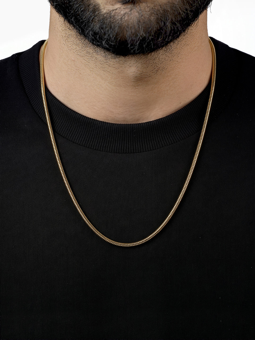 Elliot 18K Gold Plated Men's Round Snake Chain