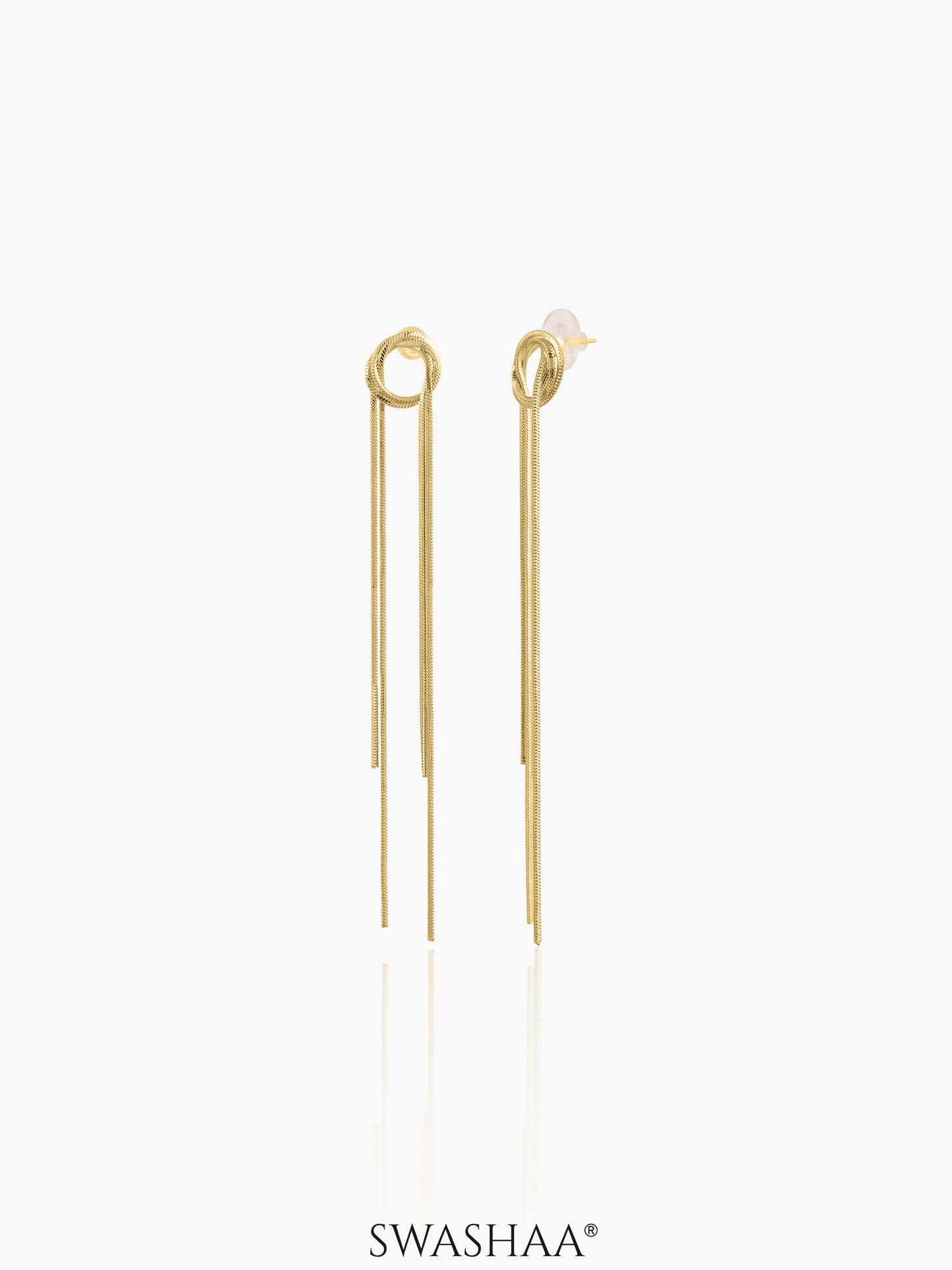 Elsa Thread Earrings 18K Gold Plated