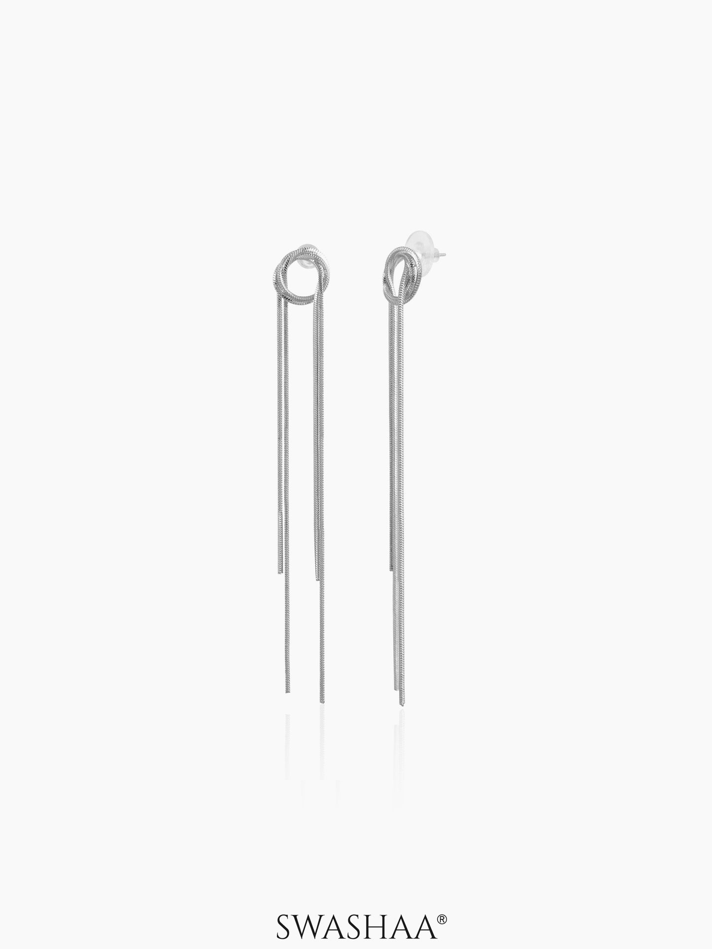 Elsa Thread Earrings Silver