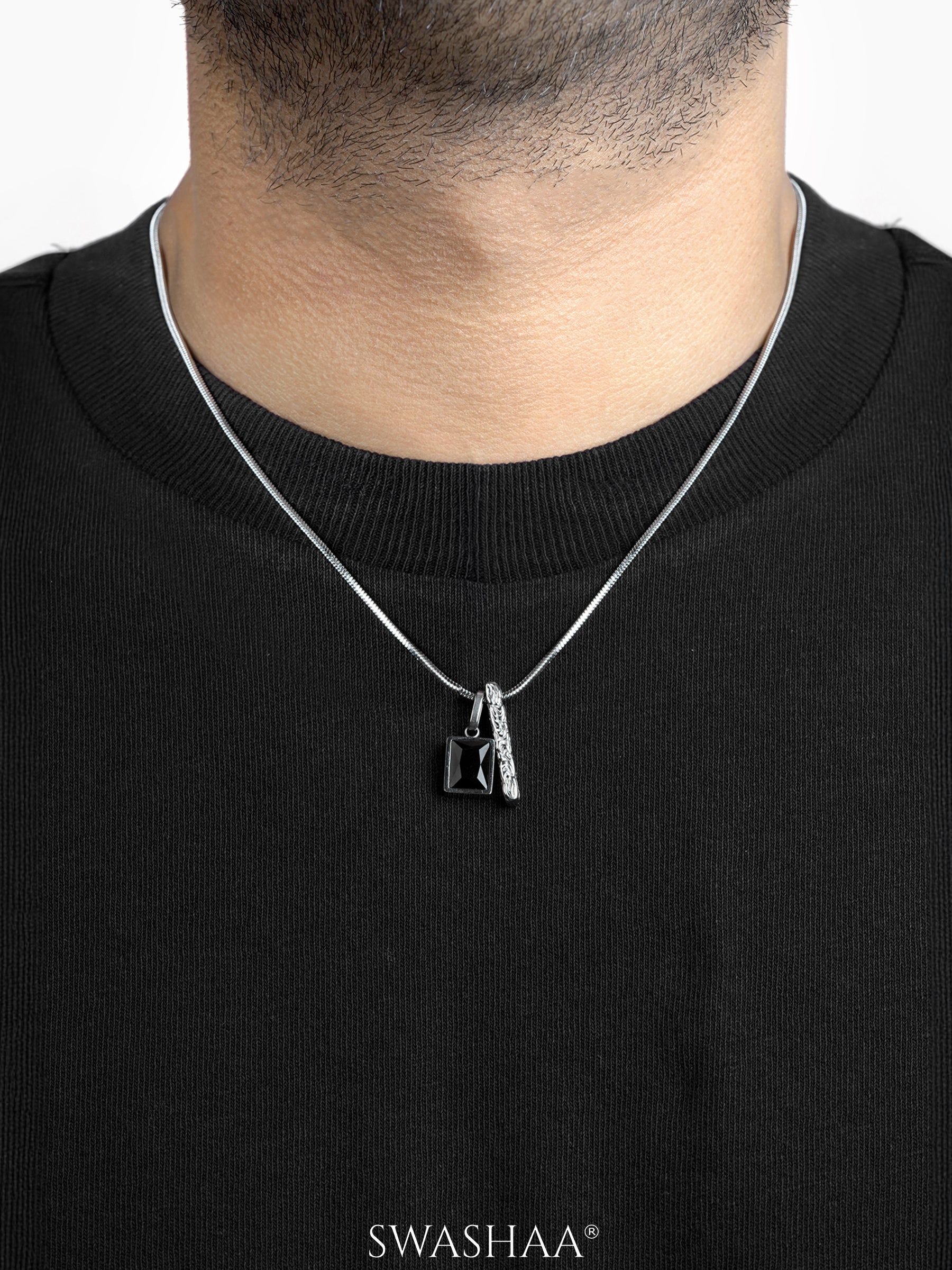 Emrin Black Emerald Men's Chain Pendant