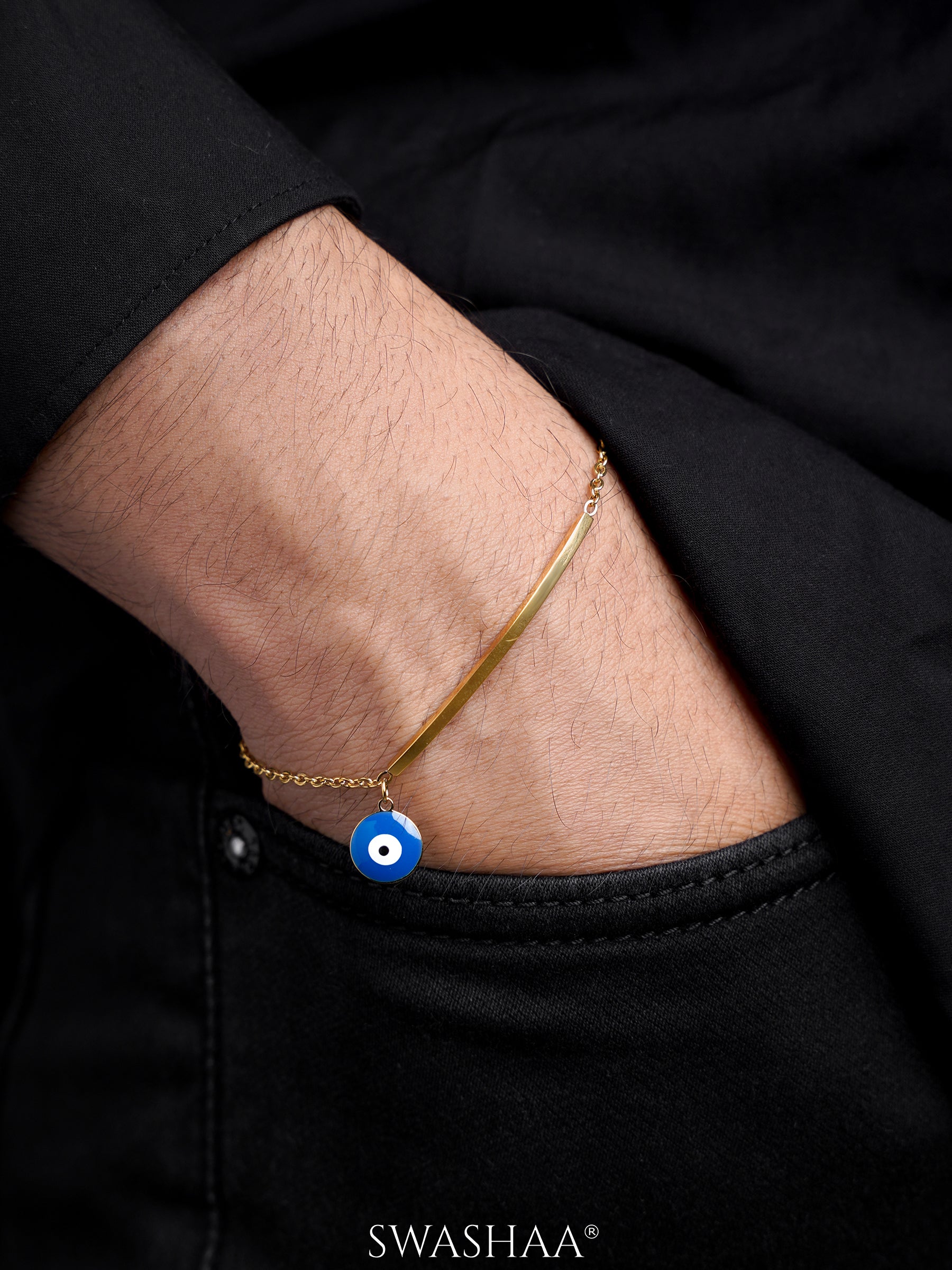 Evil Eye Bar Men's Bracelet