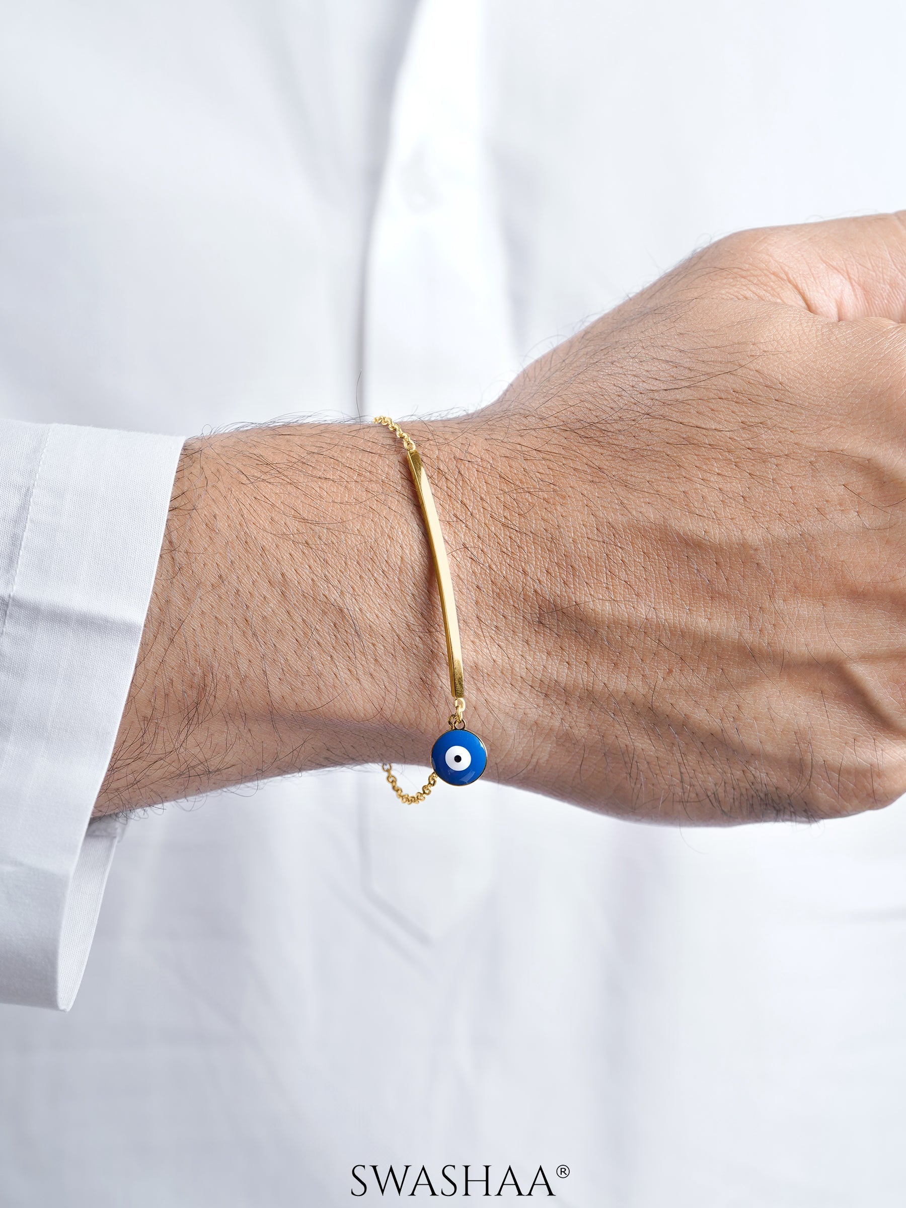 Evil Eye Bar Men's Bracelet