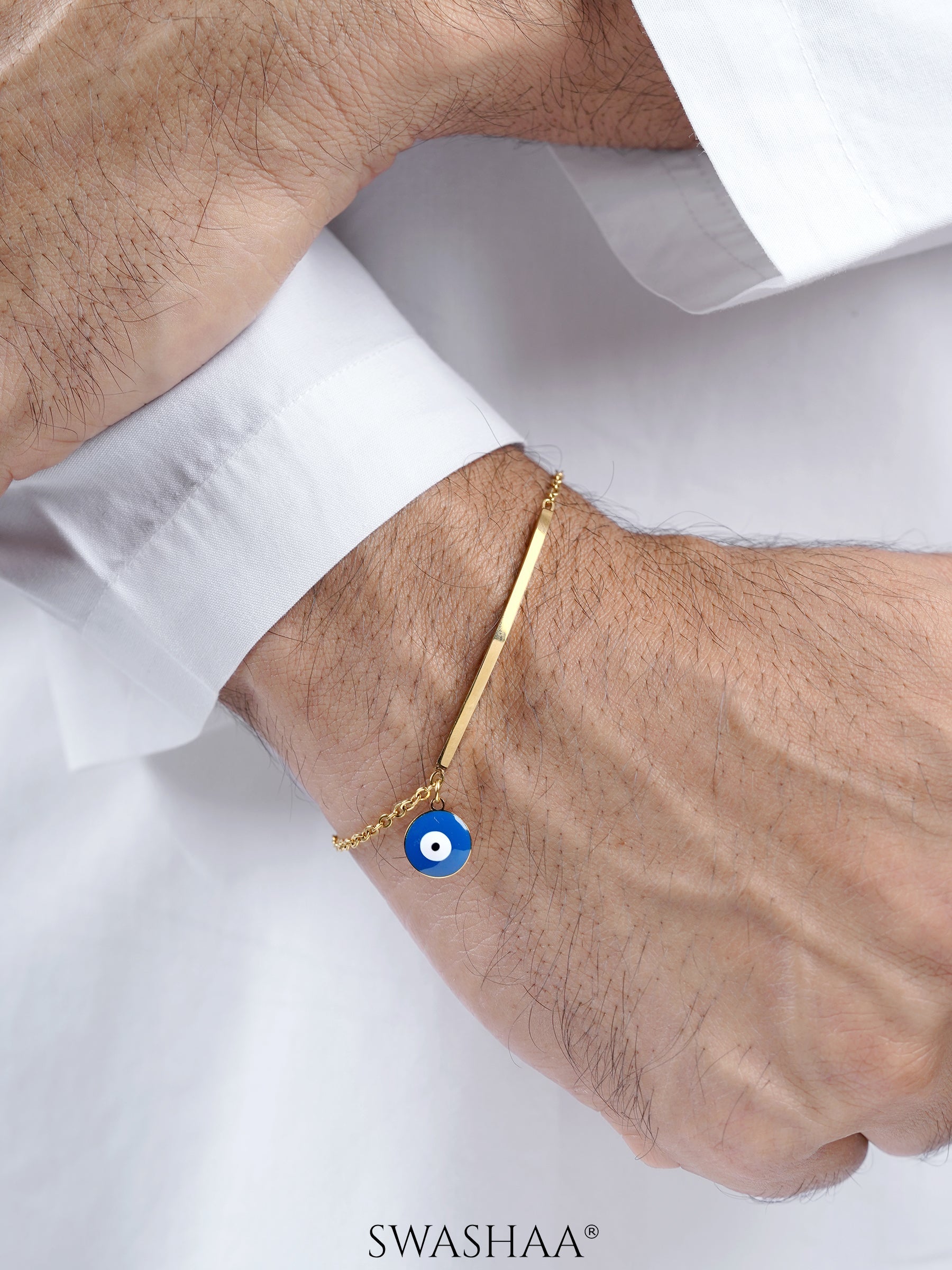 Evil Eye Bar Men's Bracelet