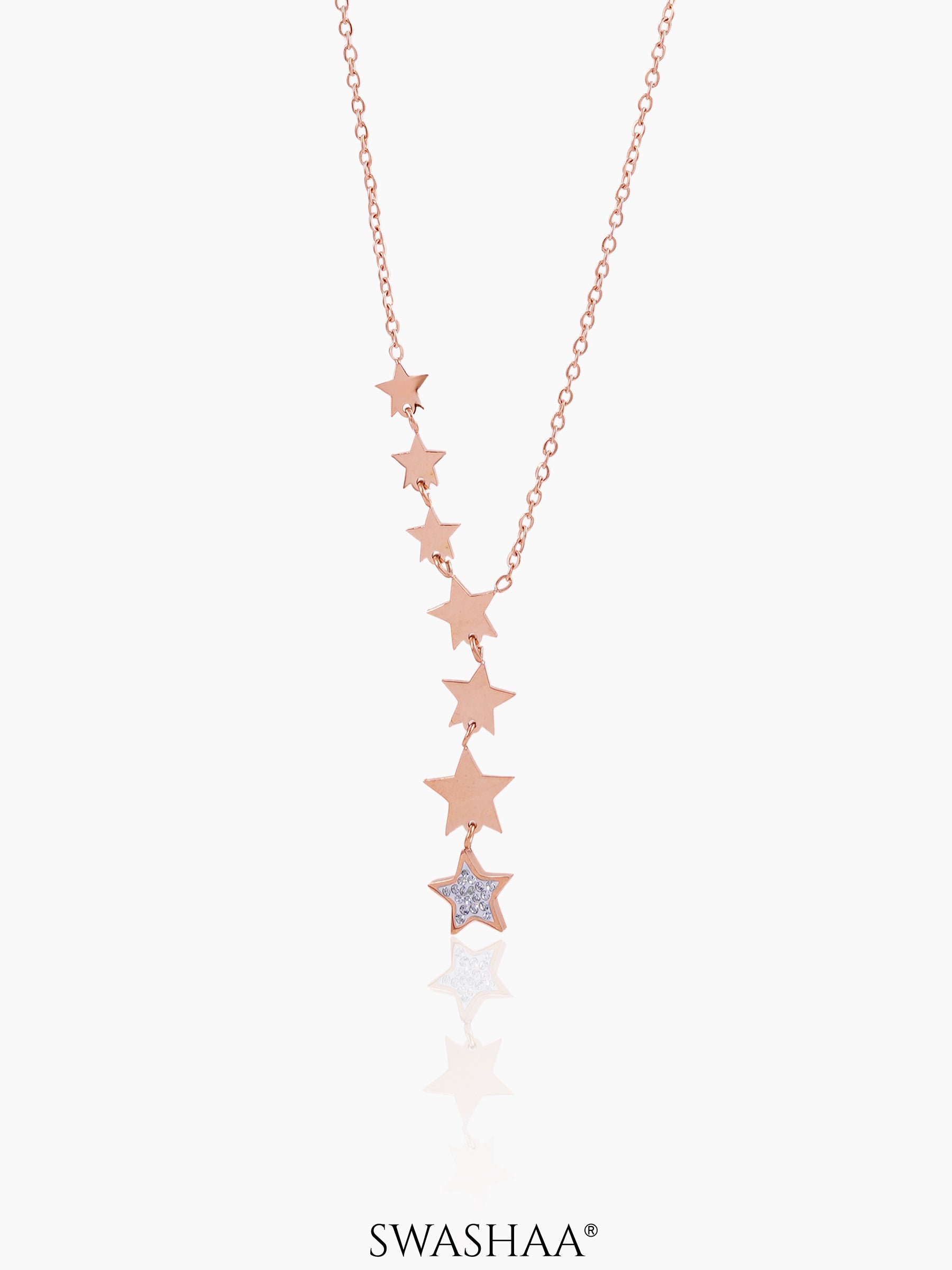Fairy Stars Rosegold Plated Necklace Rose Gold
