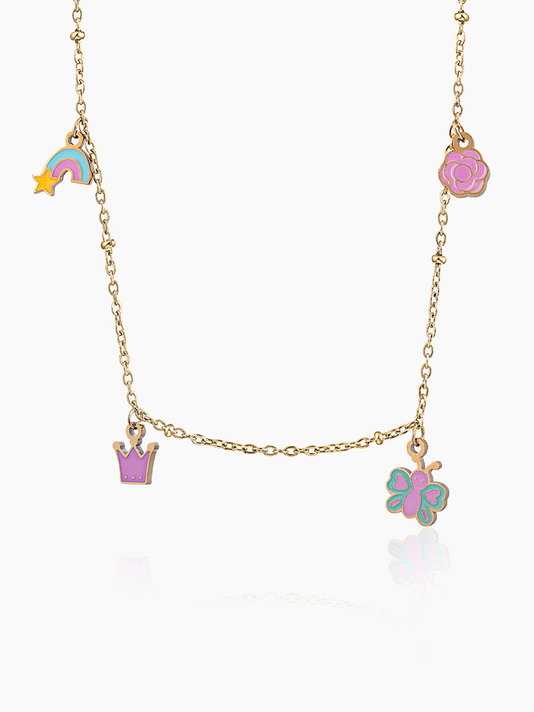 Fairy Tales Charms 18K Gold Plated Kid's Necklace Gold