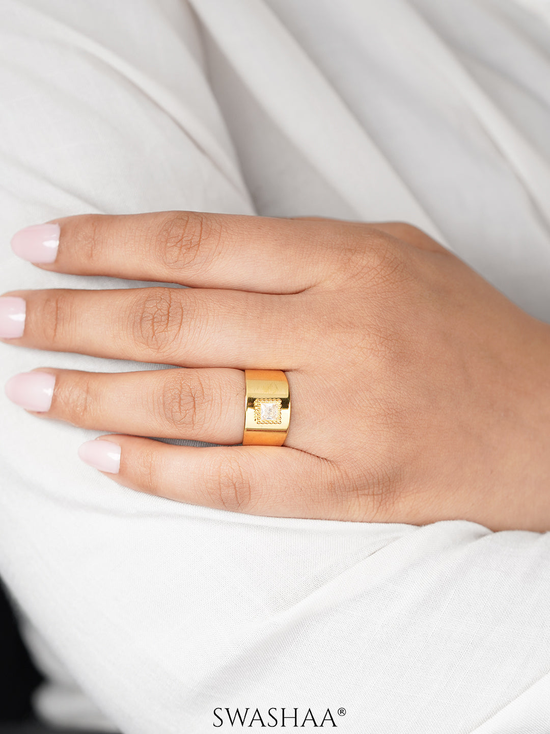 Faustina Stone 18K Gold Plated Ring