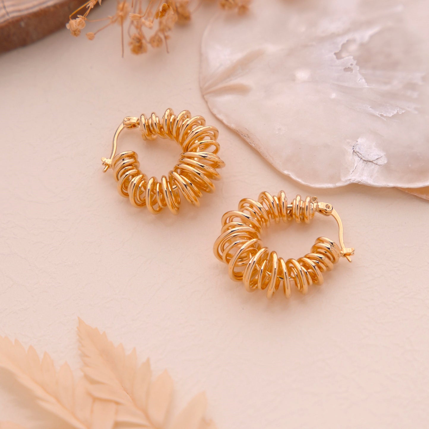 Fedella Hoop 18K Gold Plated Earrings