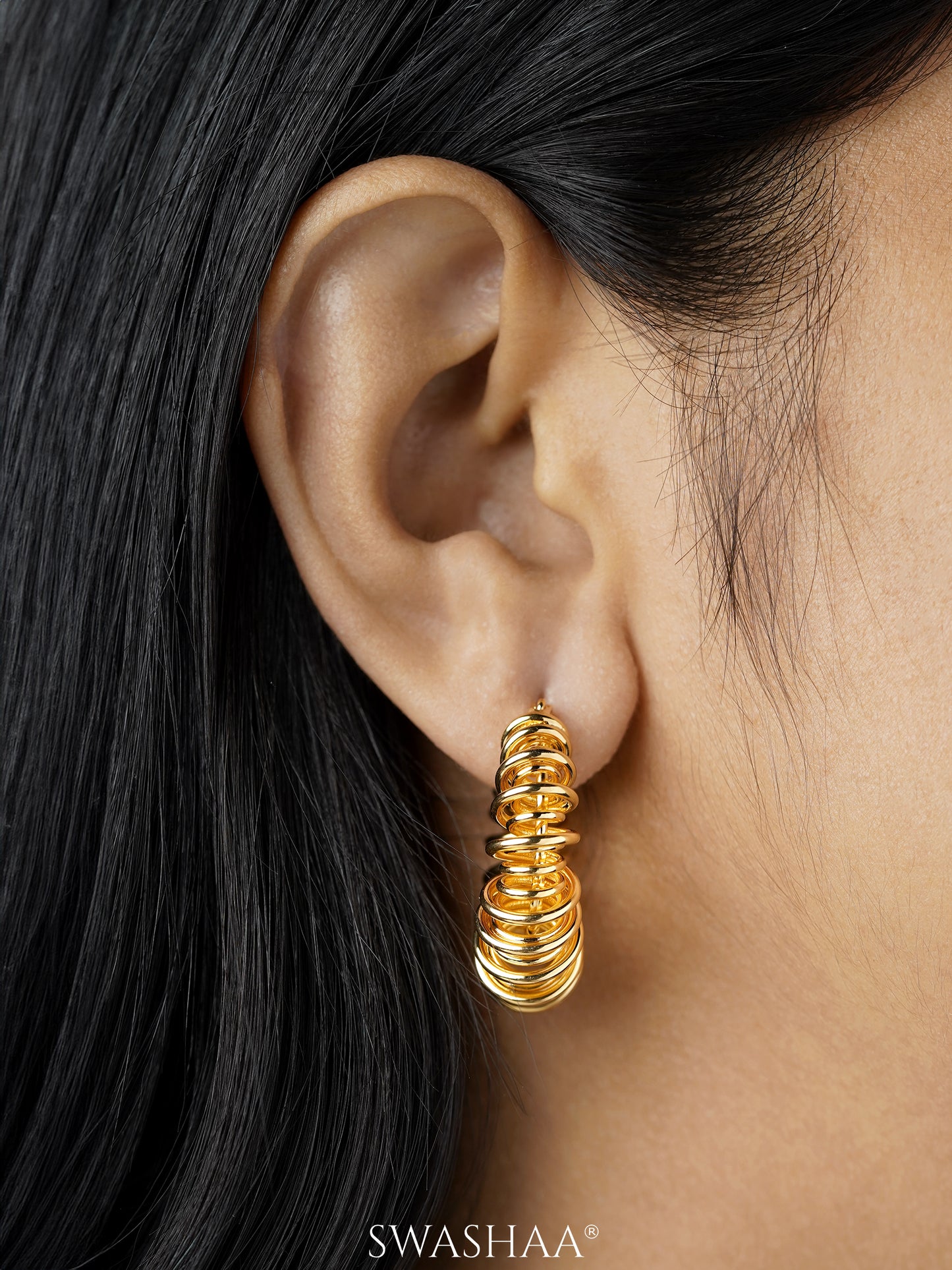 Fedella Hoop 18K Gold Plated Earrings