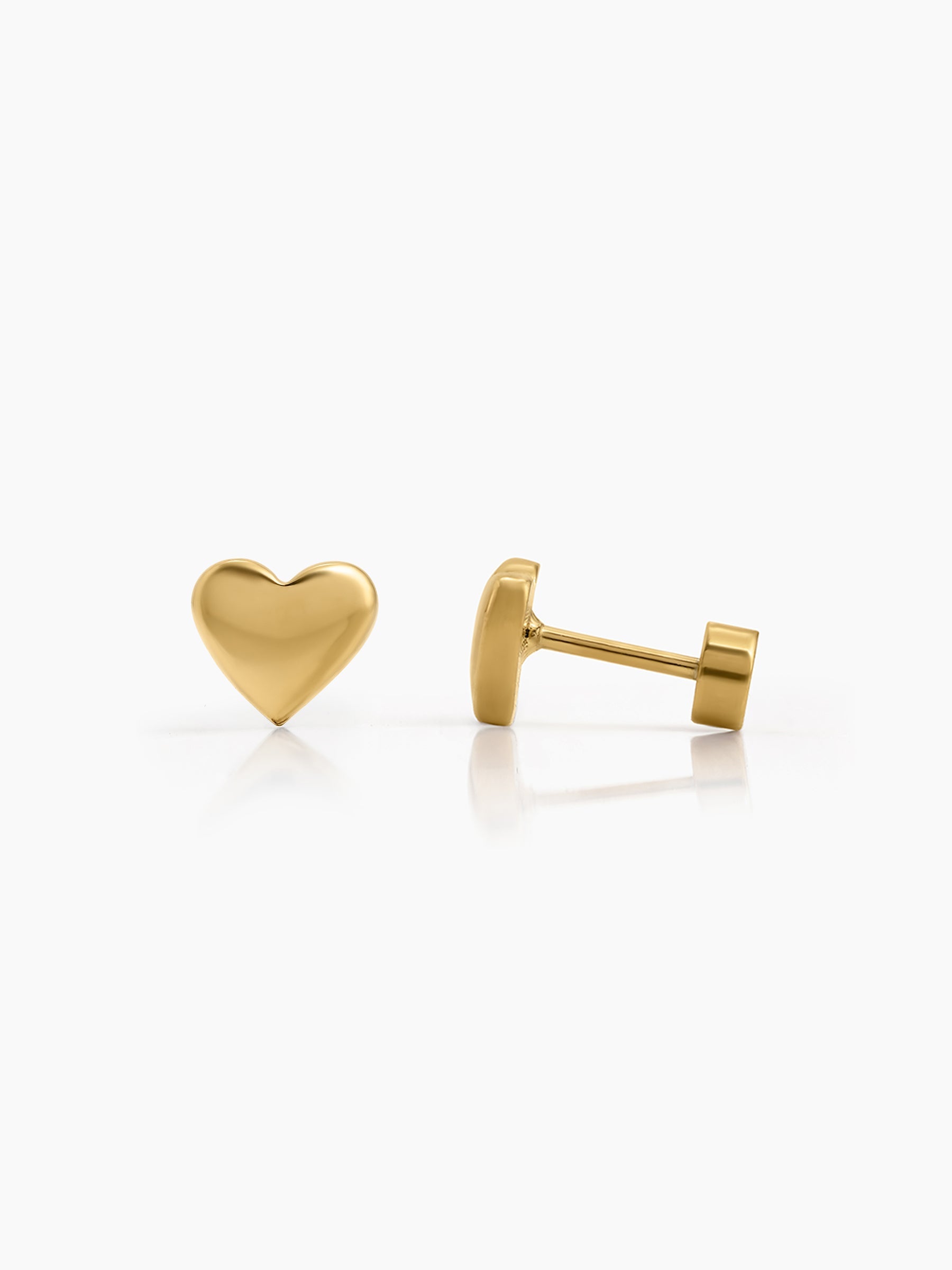 Feli Heart 18K Gold Plated Kid's Stud Earrings Gold