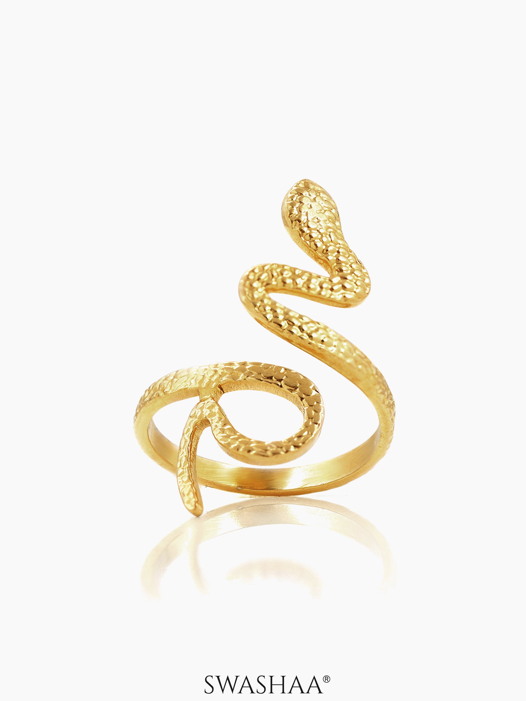 Fia Snake 18K Gold Plated Ring Gold