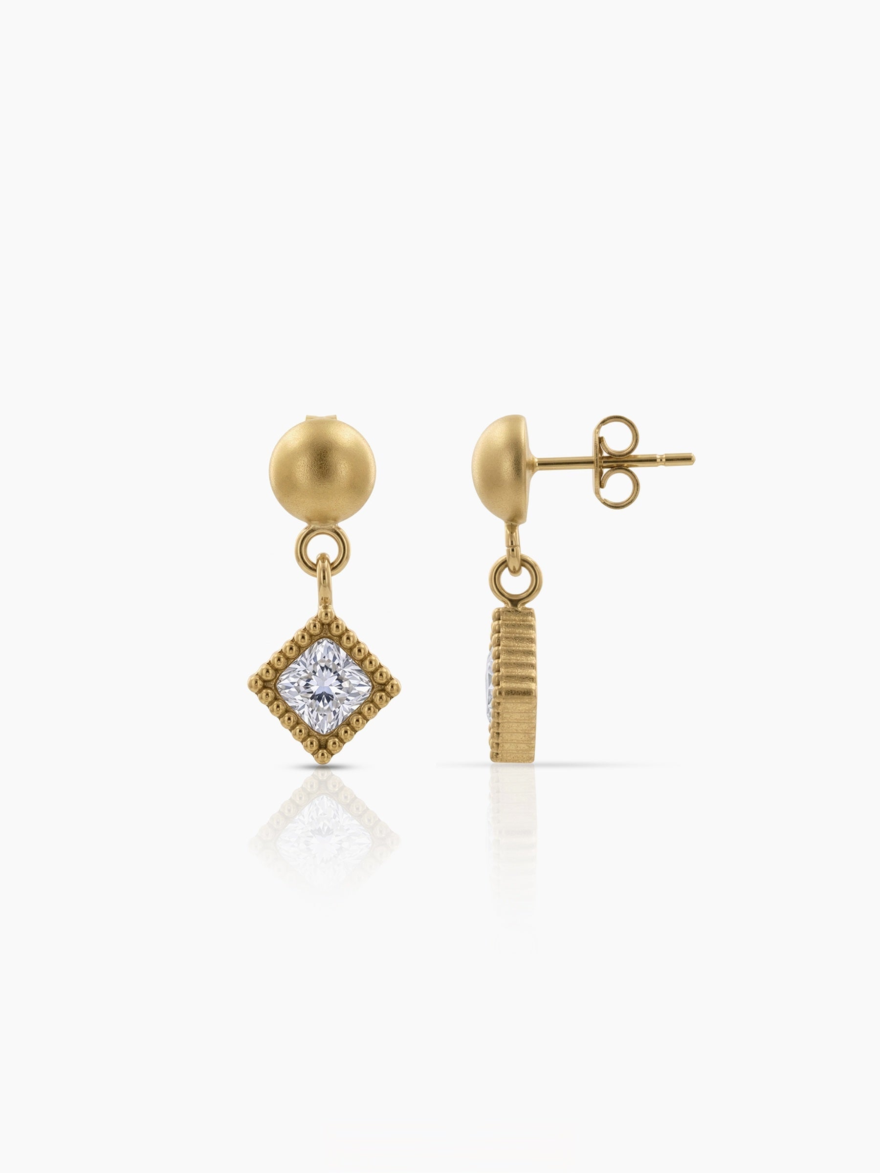 Fifi Diamond 18K Gold Plated Kid's Earrings Gold