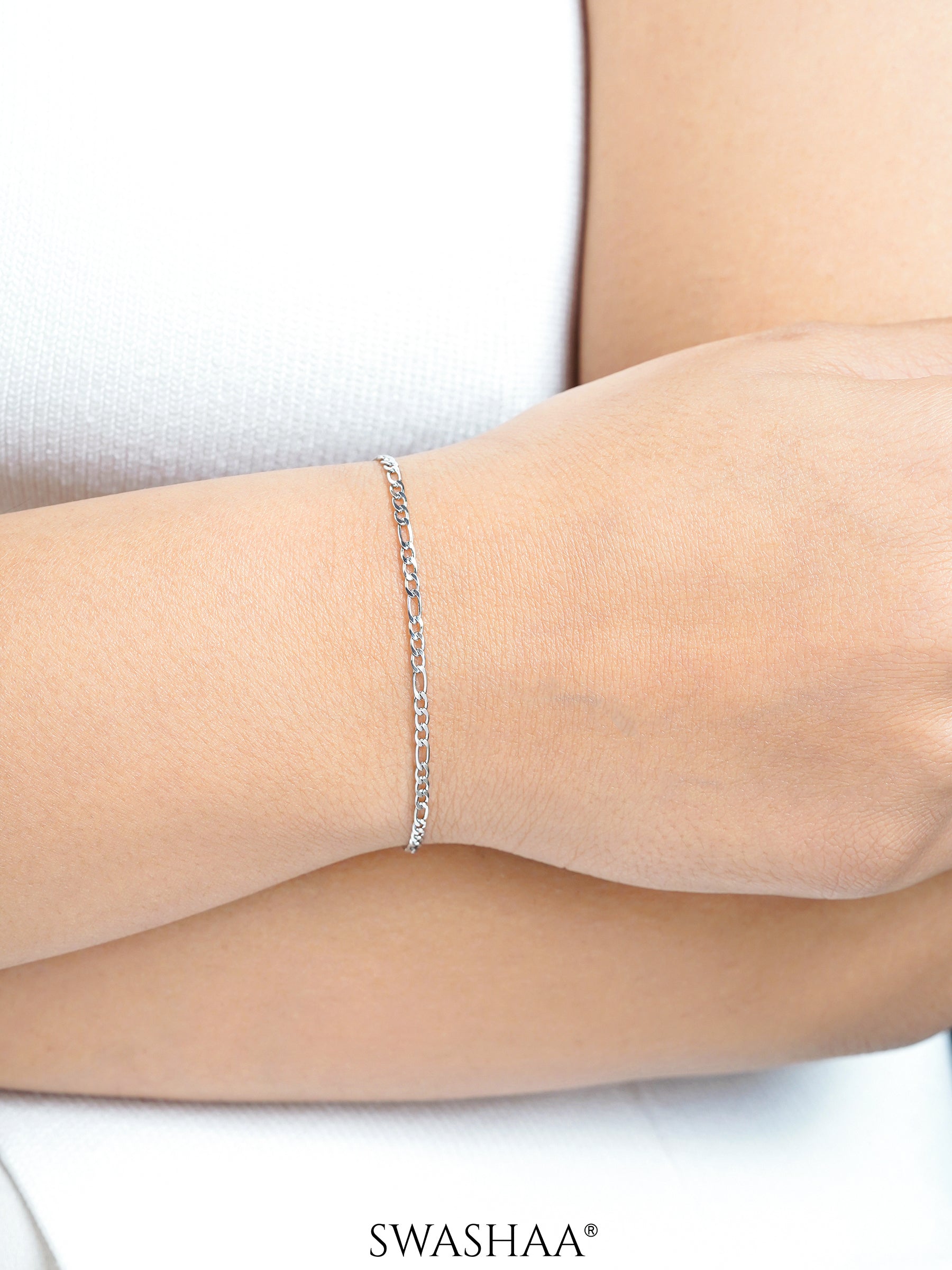 Figaro Chain 2MM Women's Bracelet