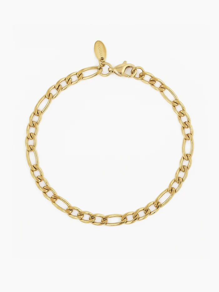 Figaro Chain 18K Gold Plated 2MM Kid's Bracelet Gold