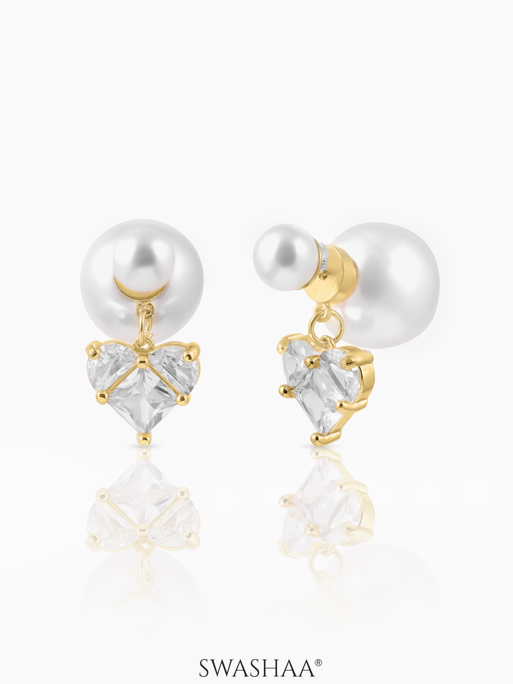 Fiora Pearl 18K Gold Plated Earrings Gold