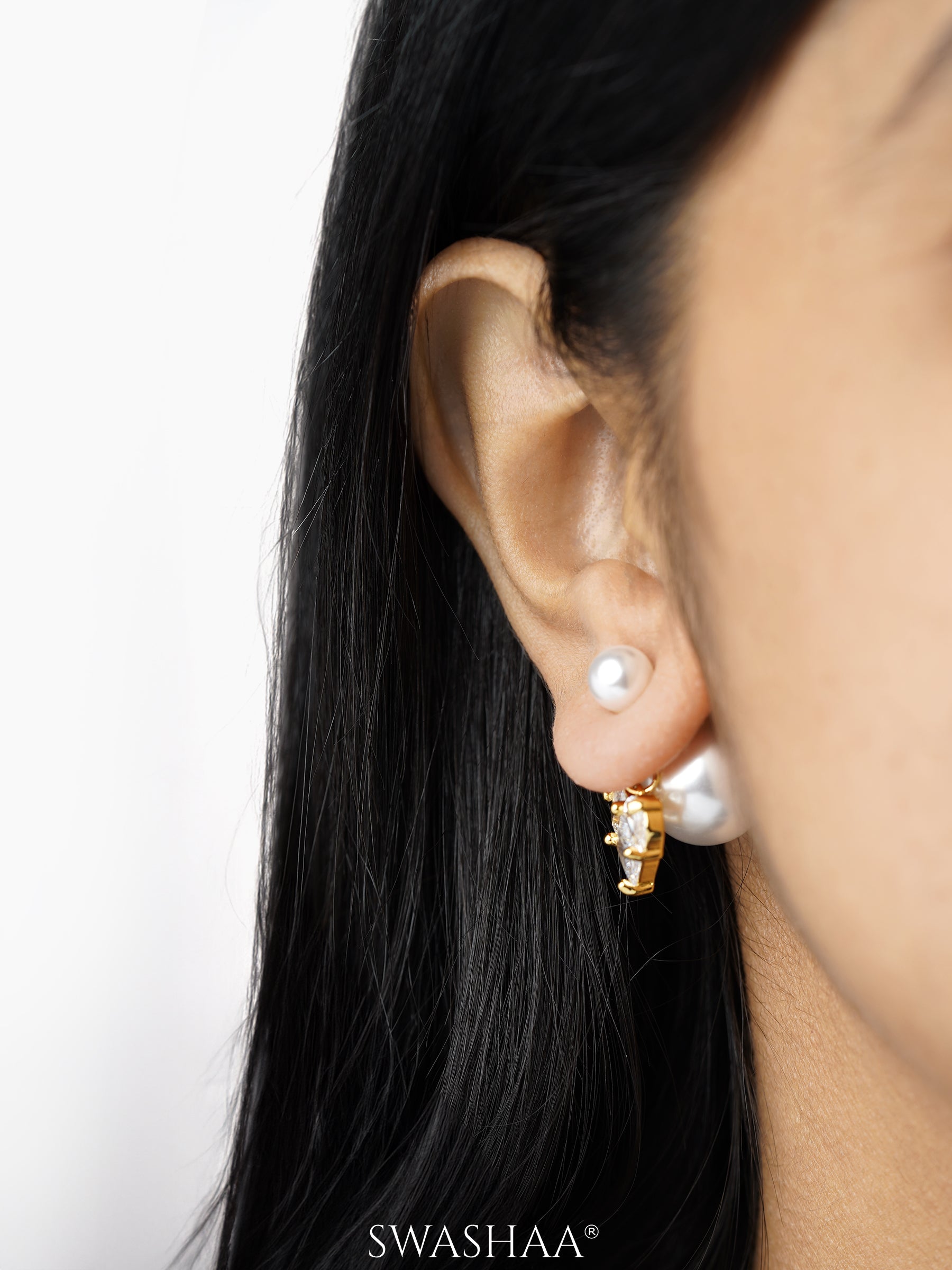 Fiora Pearl 18K Gold Plated Earrings