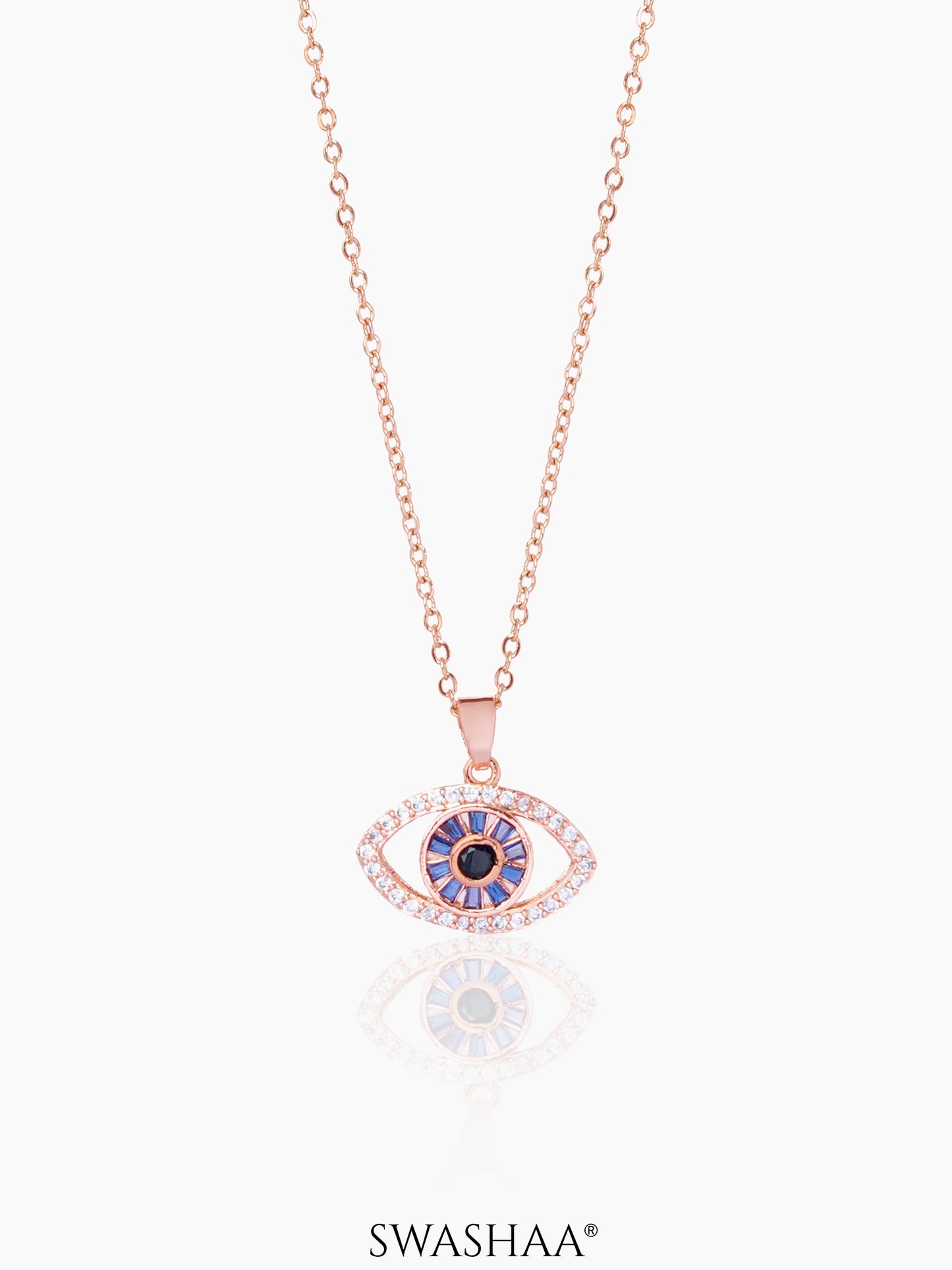 Fire & Ice Evil Eye Rosegold Plated Necklace Rosegold
