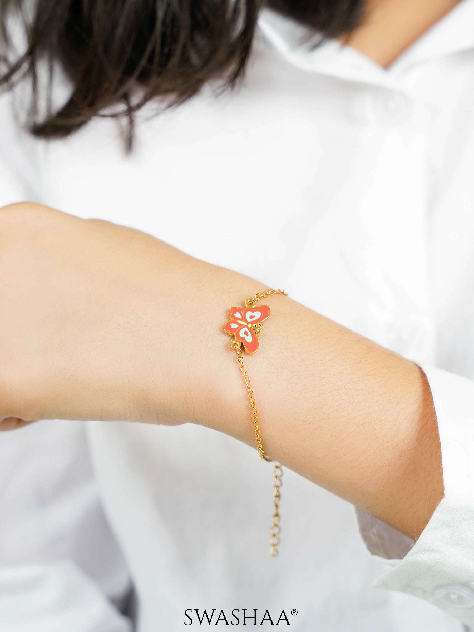 Flap-Flap Butterfly 18K Gold Plated Kid's Bracelet