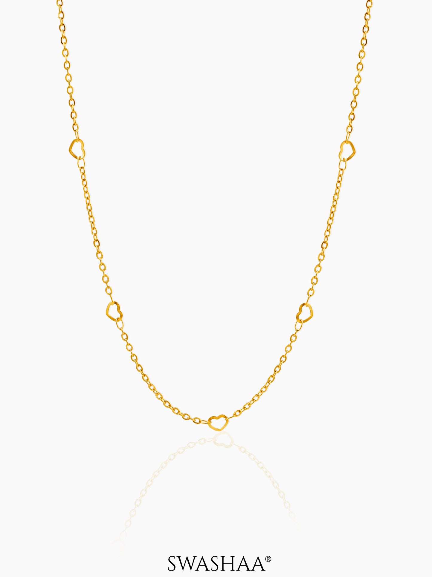 Flavia Heart 18K Gold Plated Women's Chain Gold