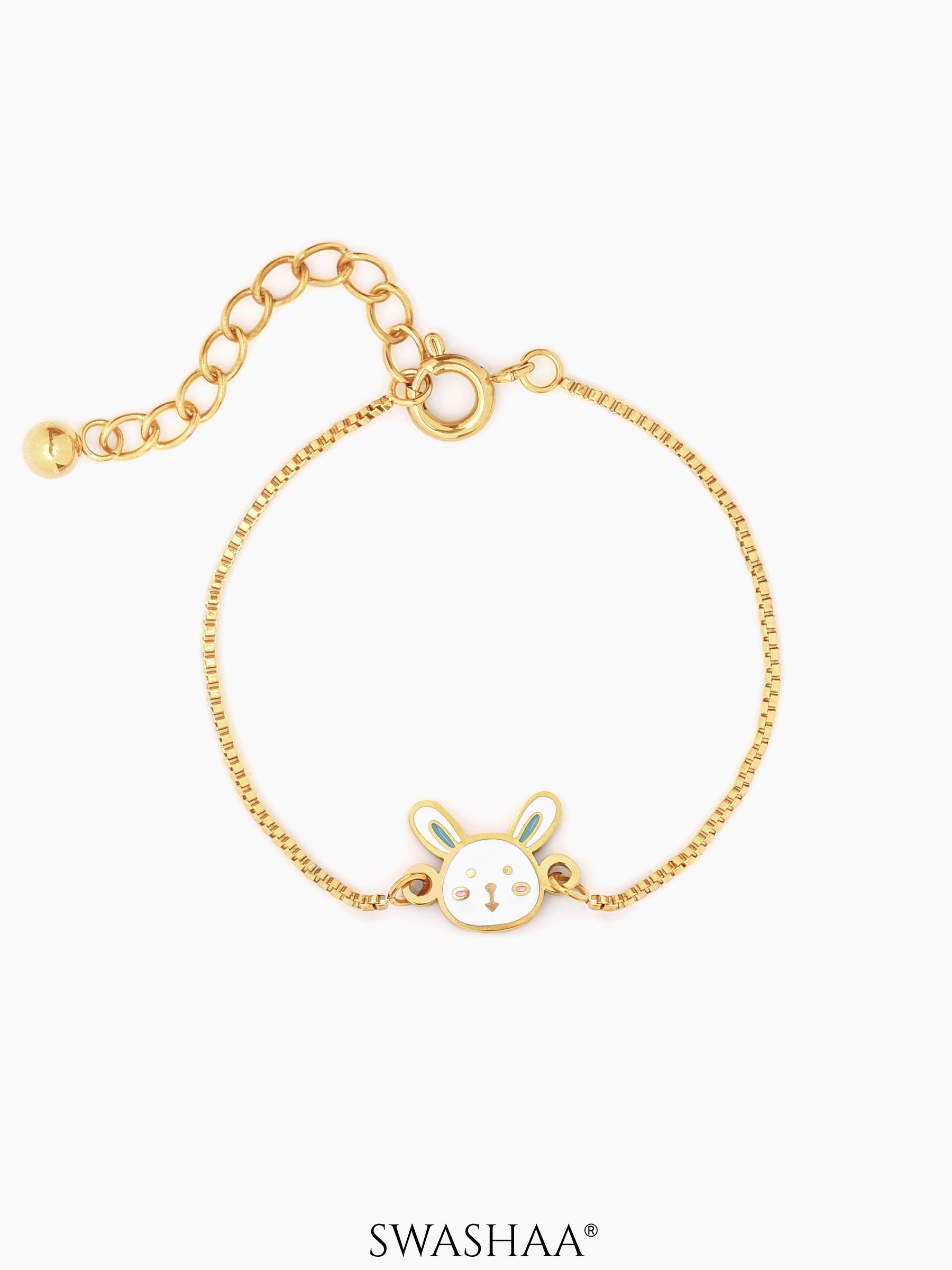 Fluffy Bunny 18K Gold Plated Kid's Bracelet