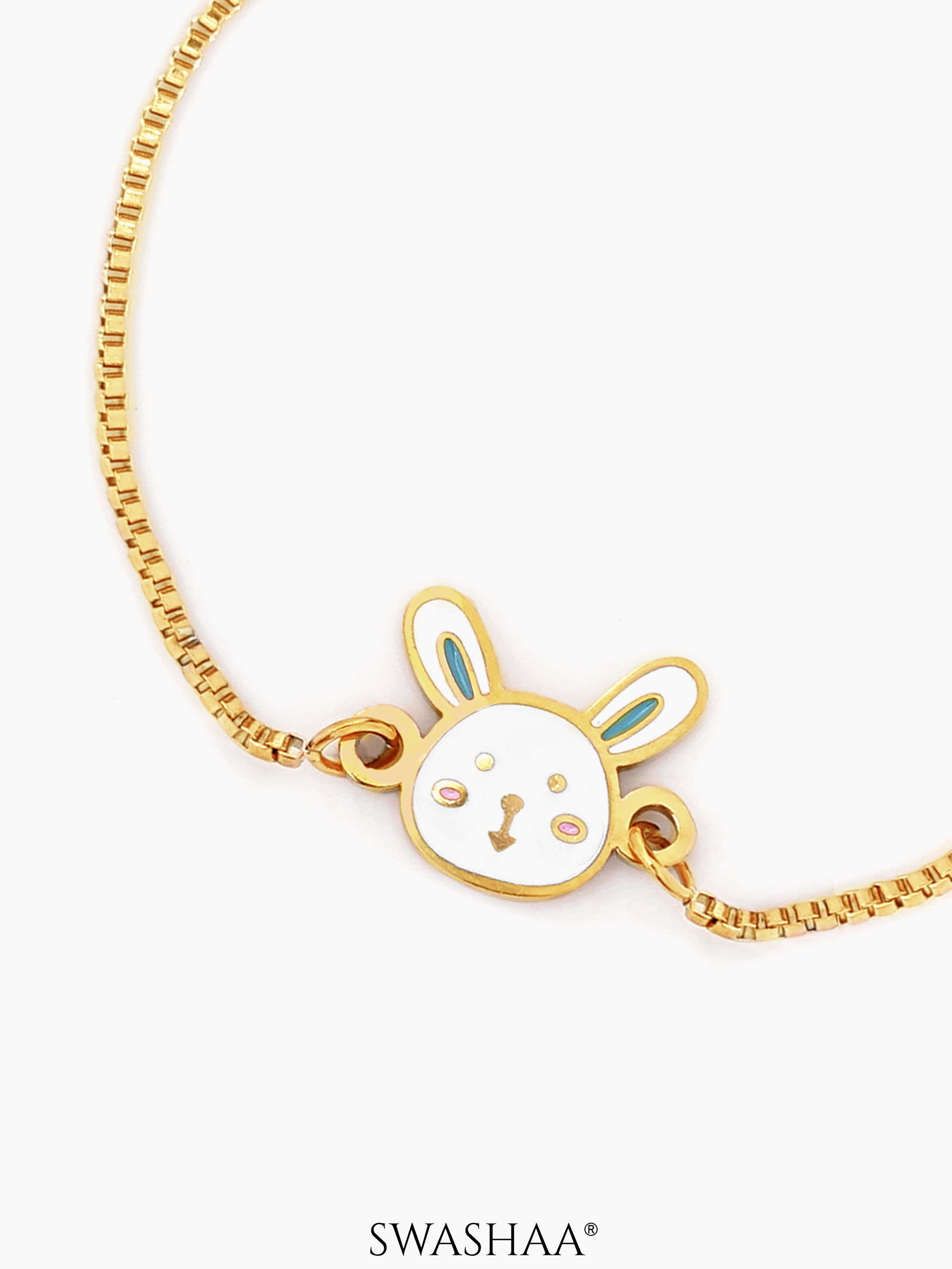 Fluffy Bunny 18K Gold Plated Kid's Bracelet