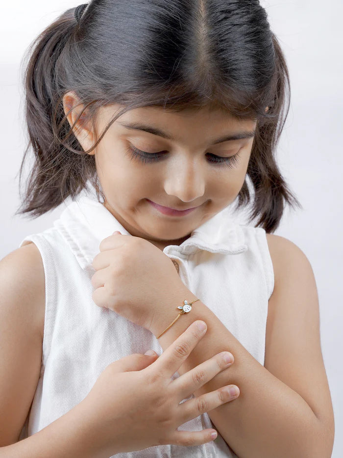 Fluffy Bunny 18K Gold Plated Kid's Bracelet