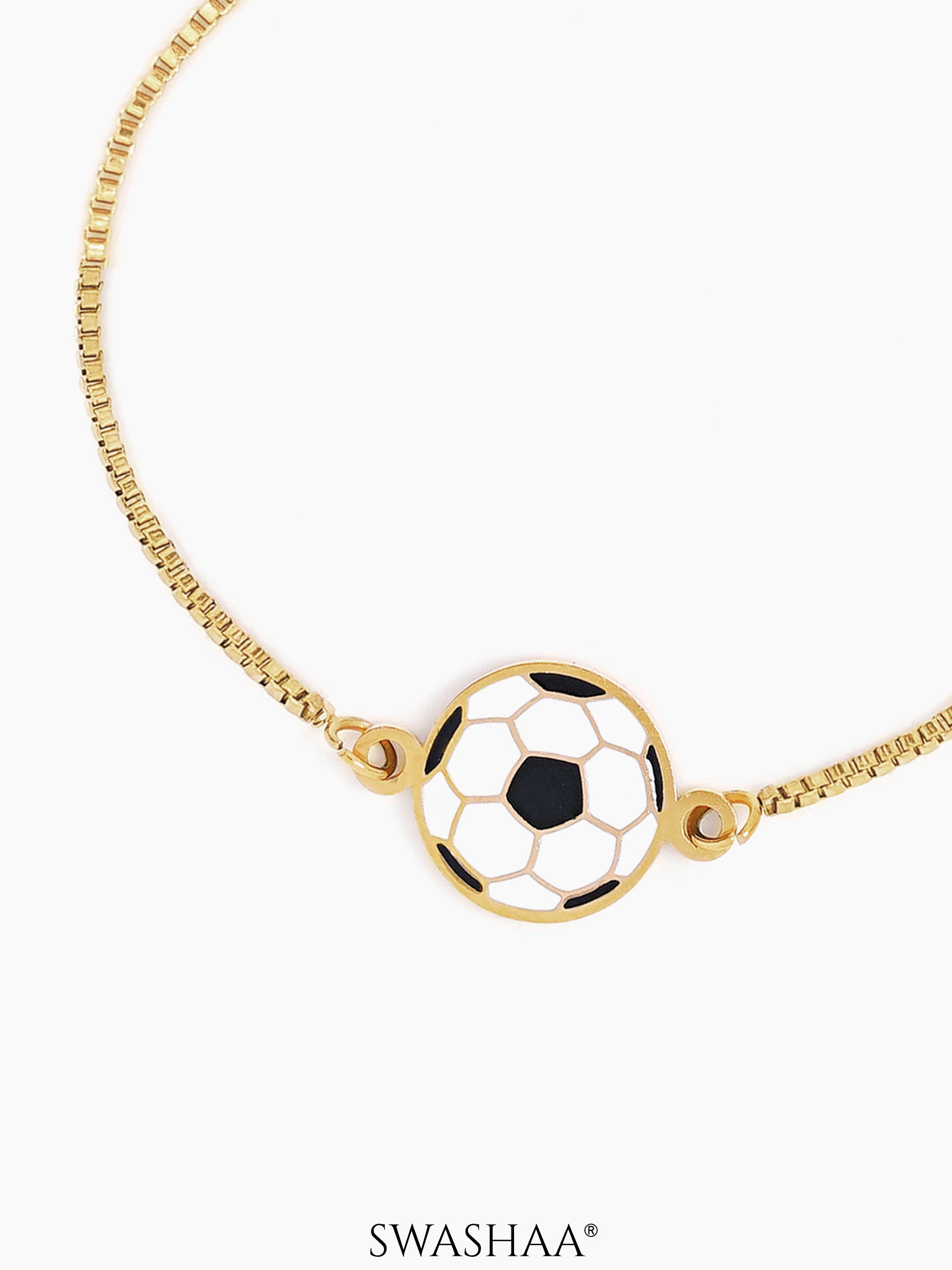 Football Charm 18K Gold Plated Kid's Bracelet