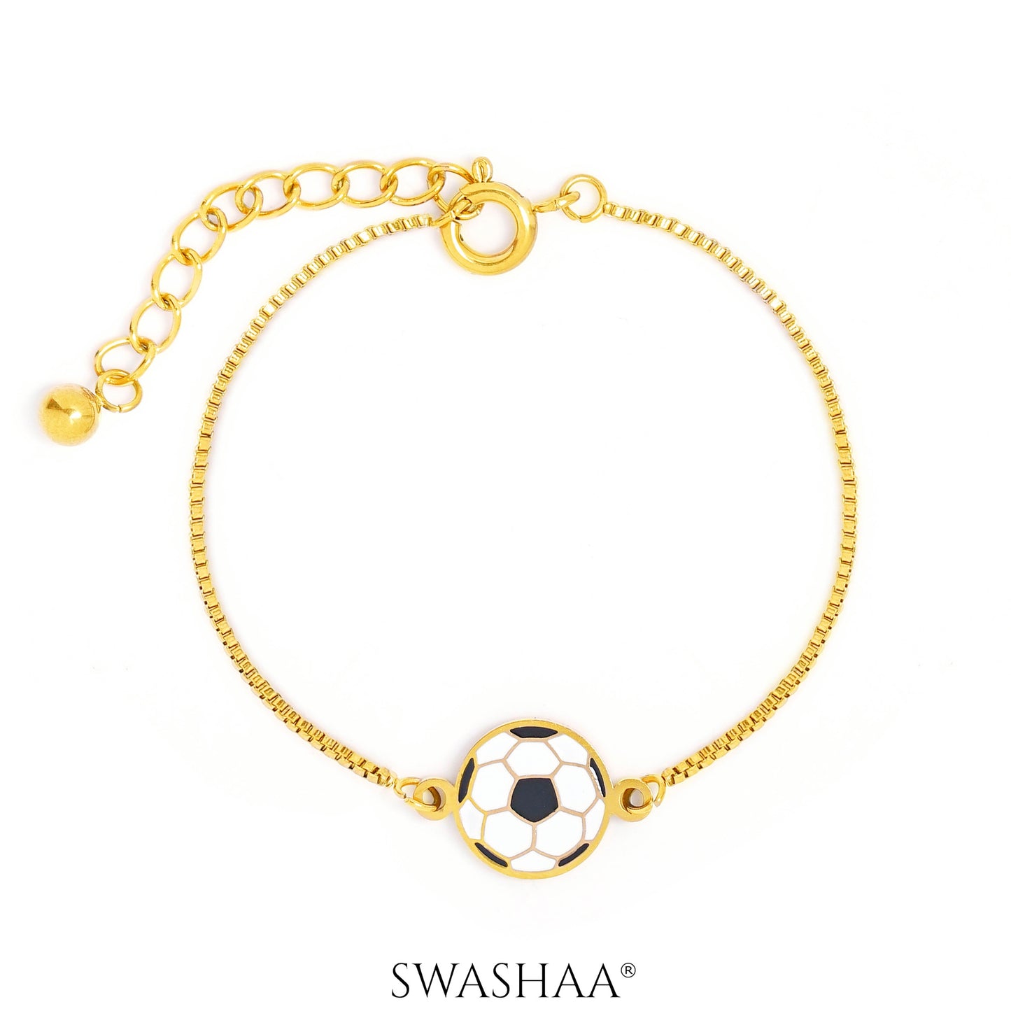 Football Charm 18K Gold Plated Kid's Bracelet Gold