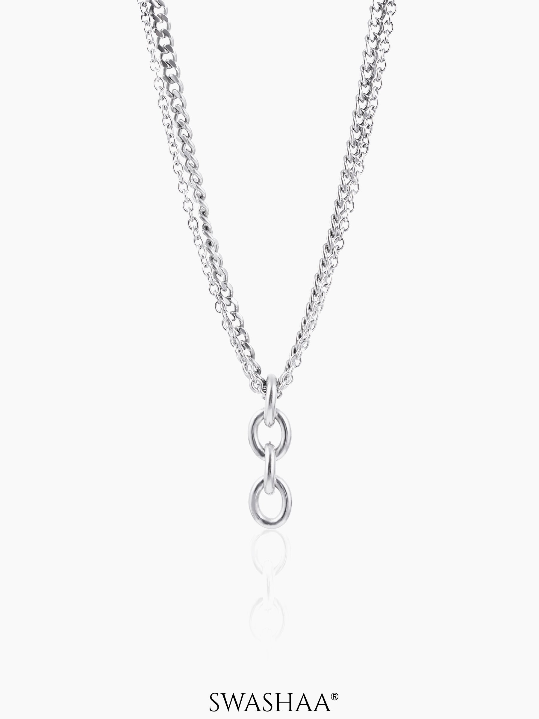 Gazian Men's Chain Pendant Silver