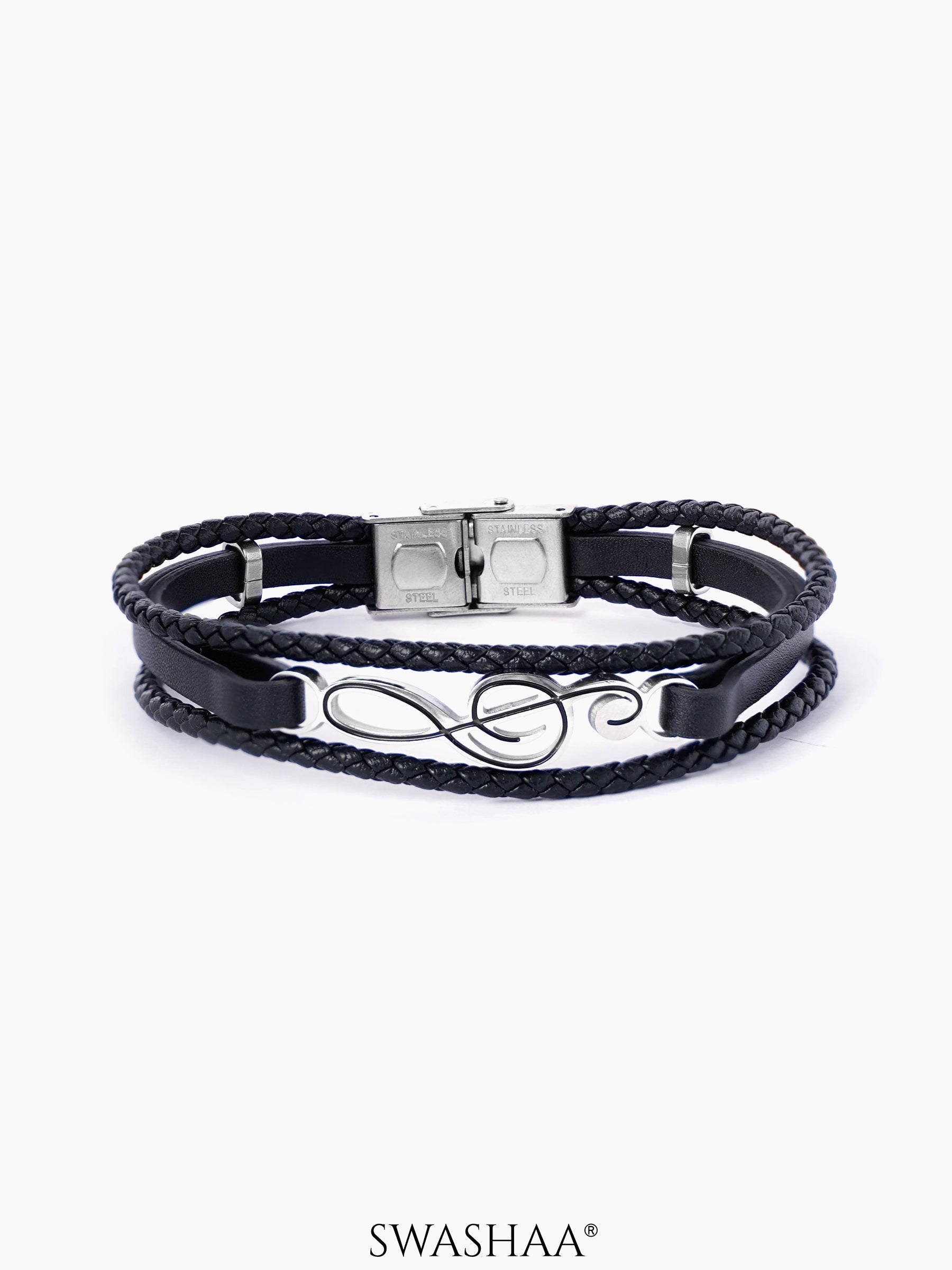 Gilbert Men's Leather Bracelet Black