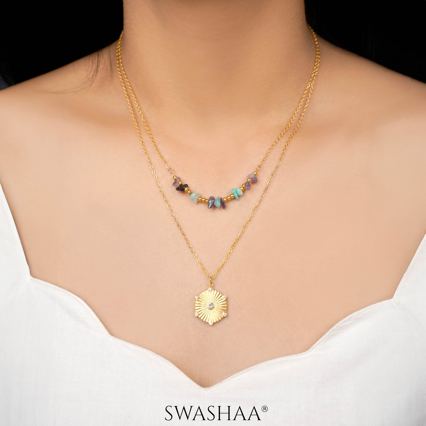 Serina Layered 18K Gold Plated Necklace